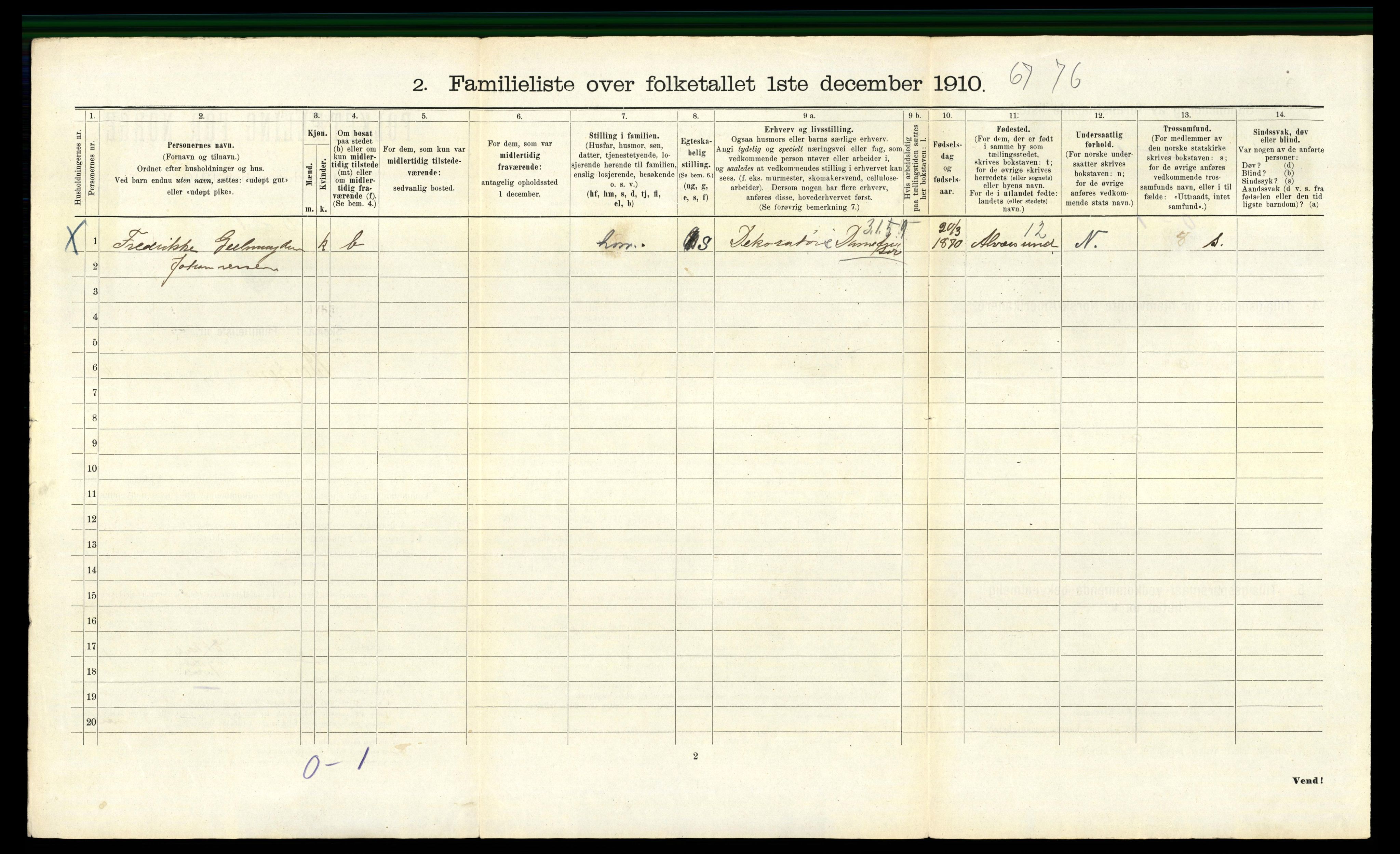 RA, 1910 census for Bergen, 1910, p. 22570