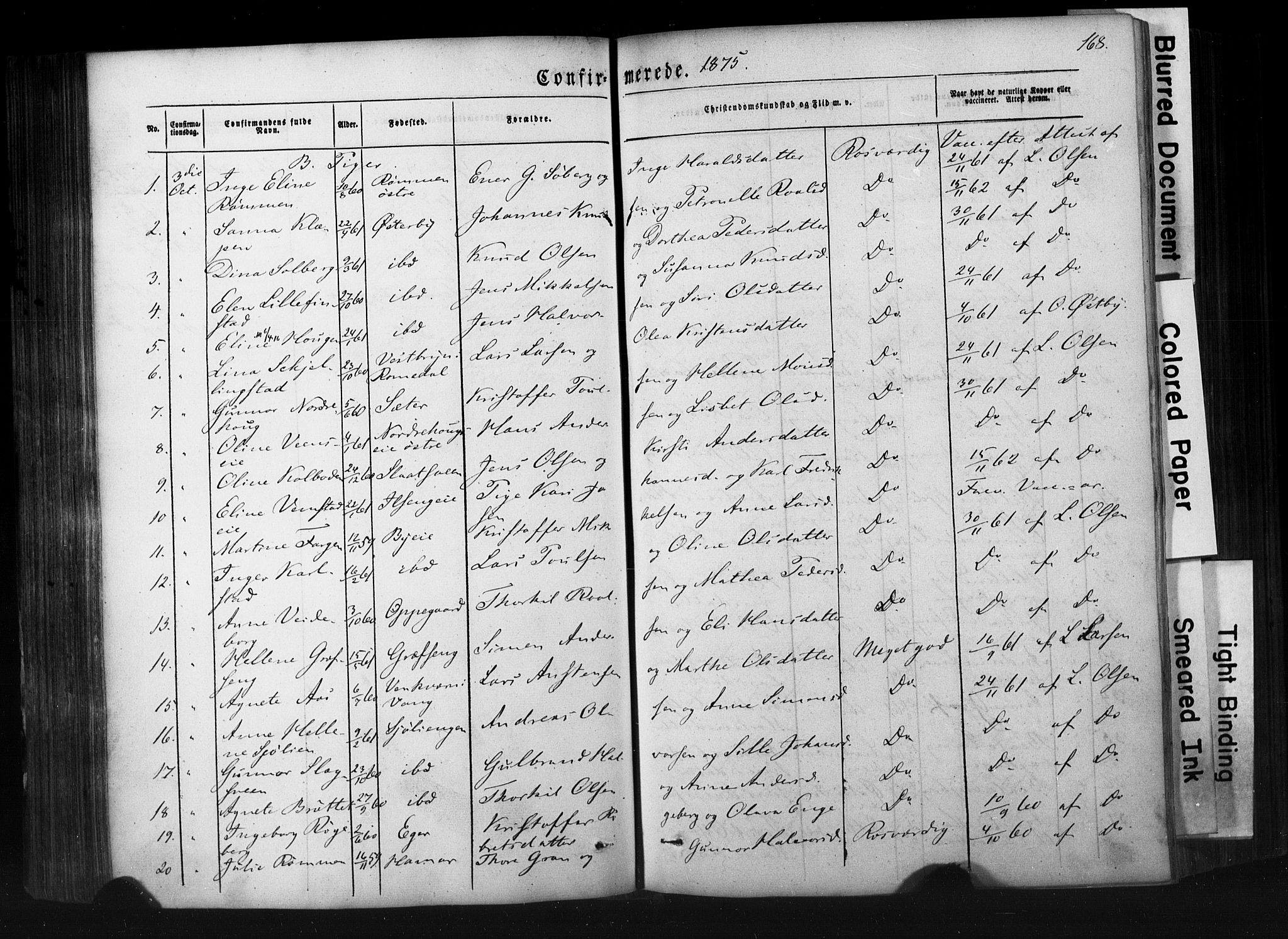 Løten prestekontor, AV/SAH-PREST-022/K/Ka/L0007: Parish register (official) no. 7, 1850-1859, p. 168