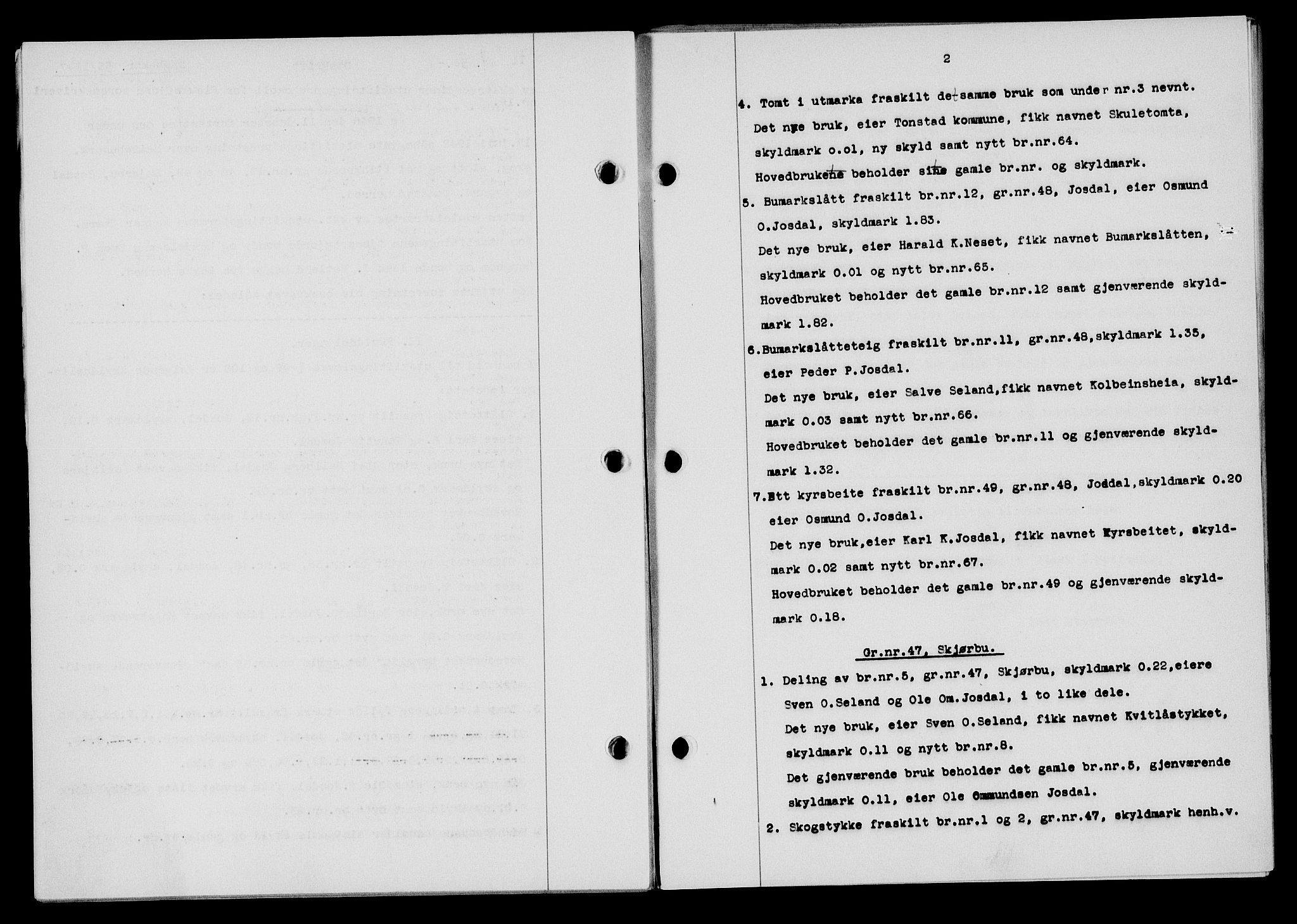 Flekkefjord sorenskriveri, SAK/1221-0001/G/Gb/Gba/L0061: Mortgage book no. A-9, 1946-1947, Diary no: : 58/1947