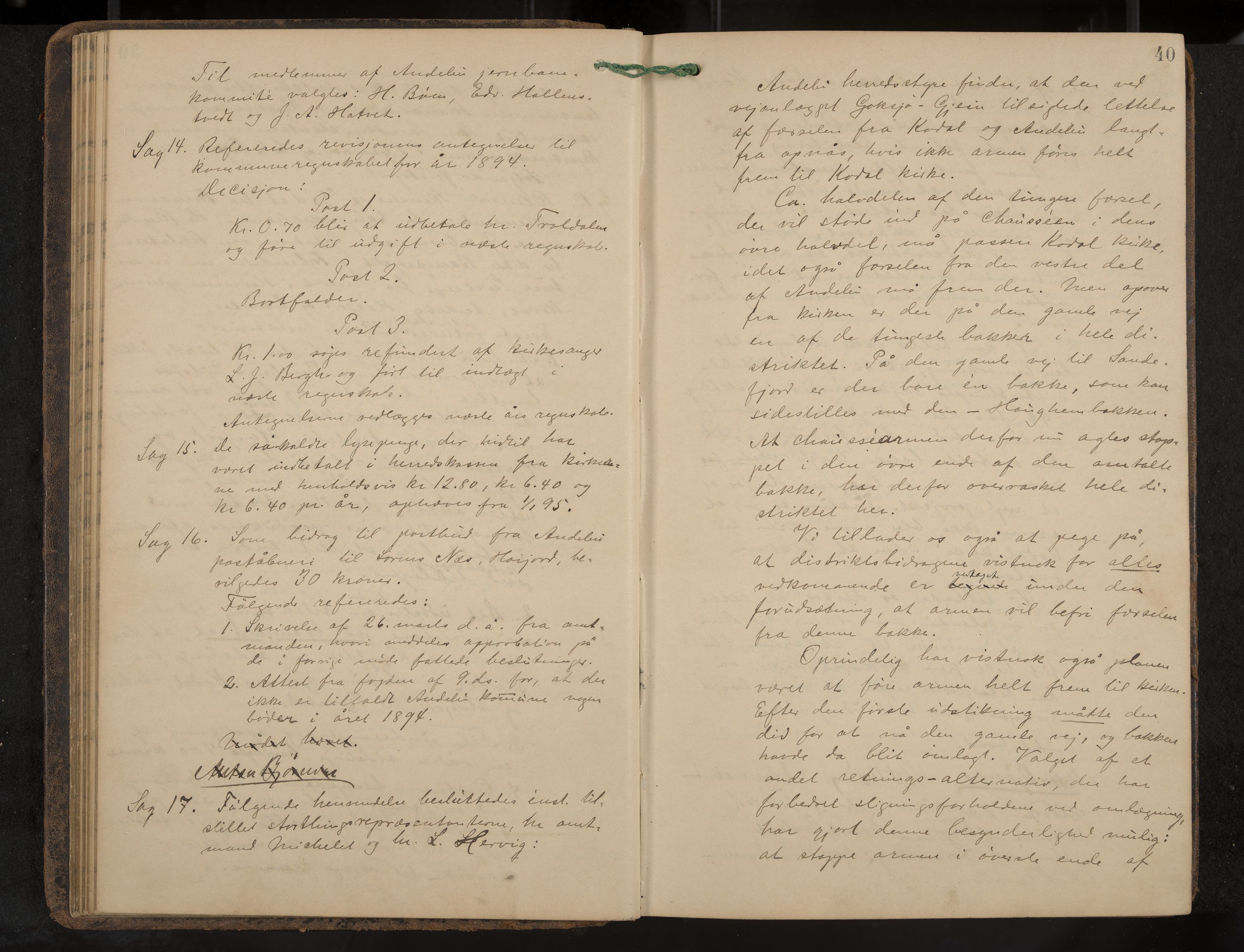 Andebu formannskap og sentraladministrasjon, IKAK/0719021-1/A/Aa/L0003: Møtebok, 1892-1908, p. 40