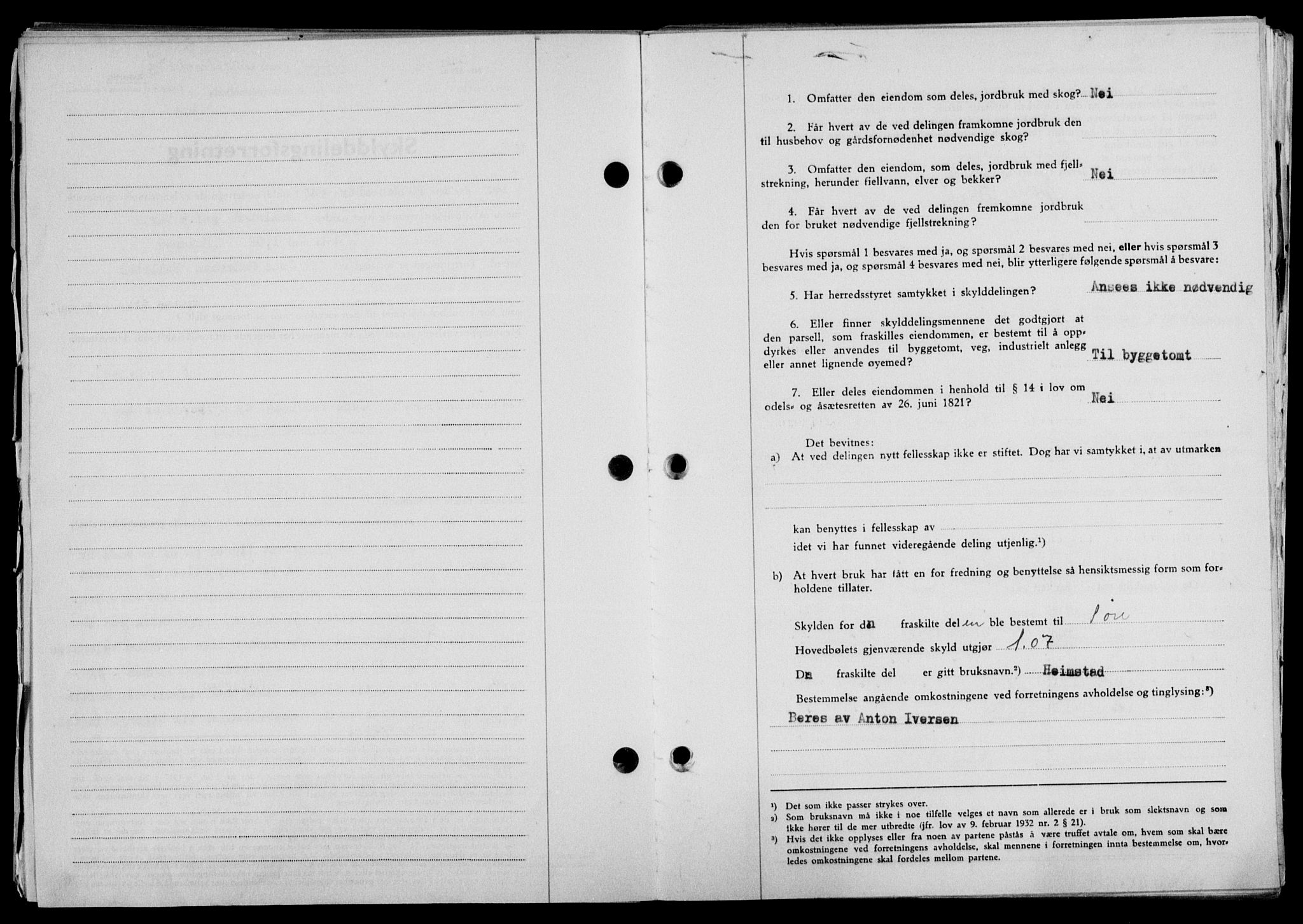 Lofoten sorenskriveri, SAT/A-0017/1/2/2C/L0017a: Mortgage book no. 17a, 1947-1948, Diary no: : 2251/1947