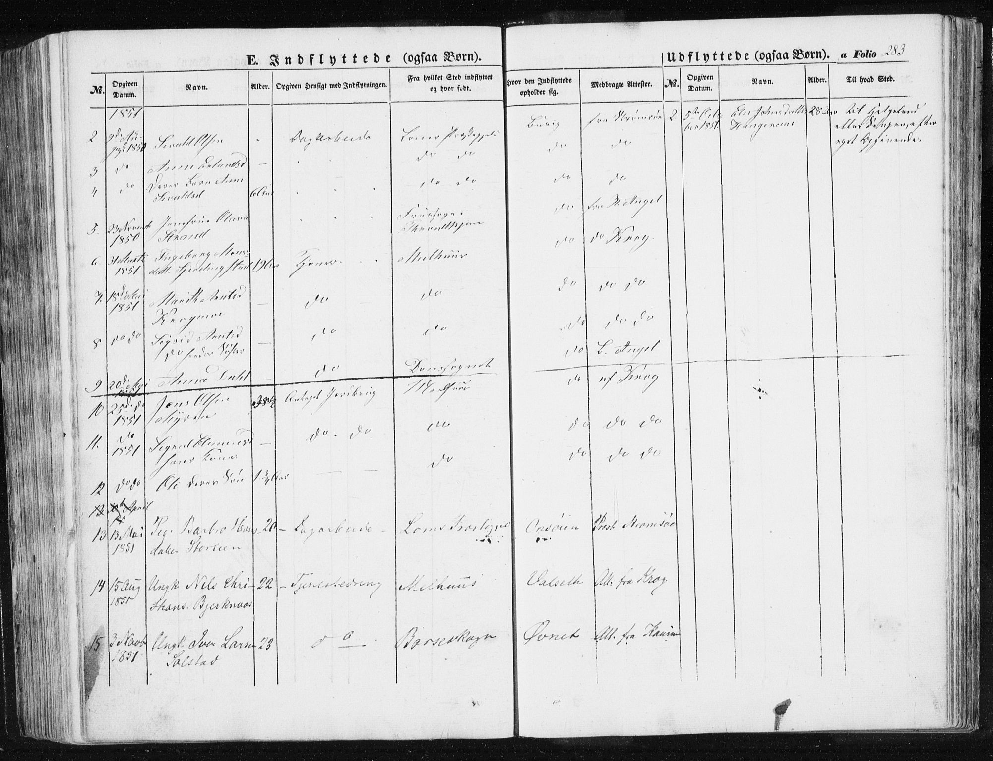 Ministerialprotokoller, klokkerbøker og fødselsregistre - Sør-Trøndelag, SAT/A-1456/612/L0376: Parish register (official) no. 612A08, 1846-1859, p. 283