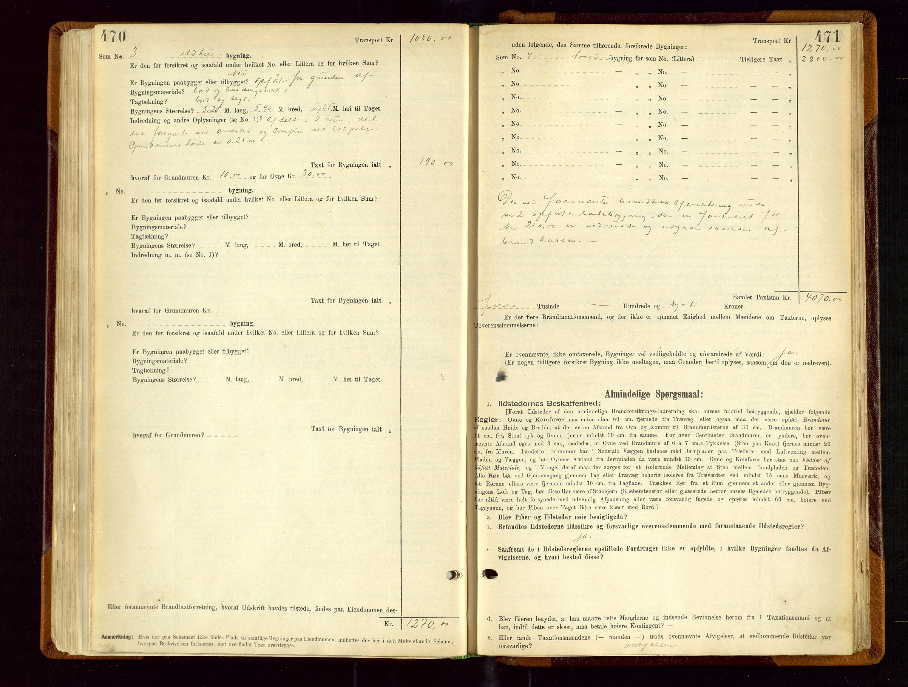 Sauda lensmannskontor, SAST/A-100177/Gob/L0001: Branntakstprotokoll - skjematakst, 1894-1914, p. 470-471