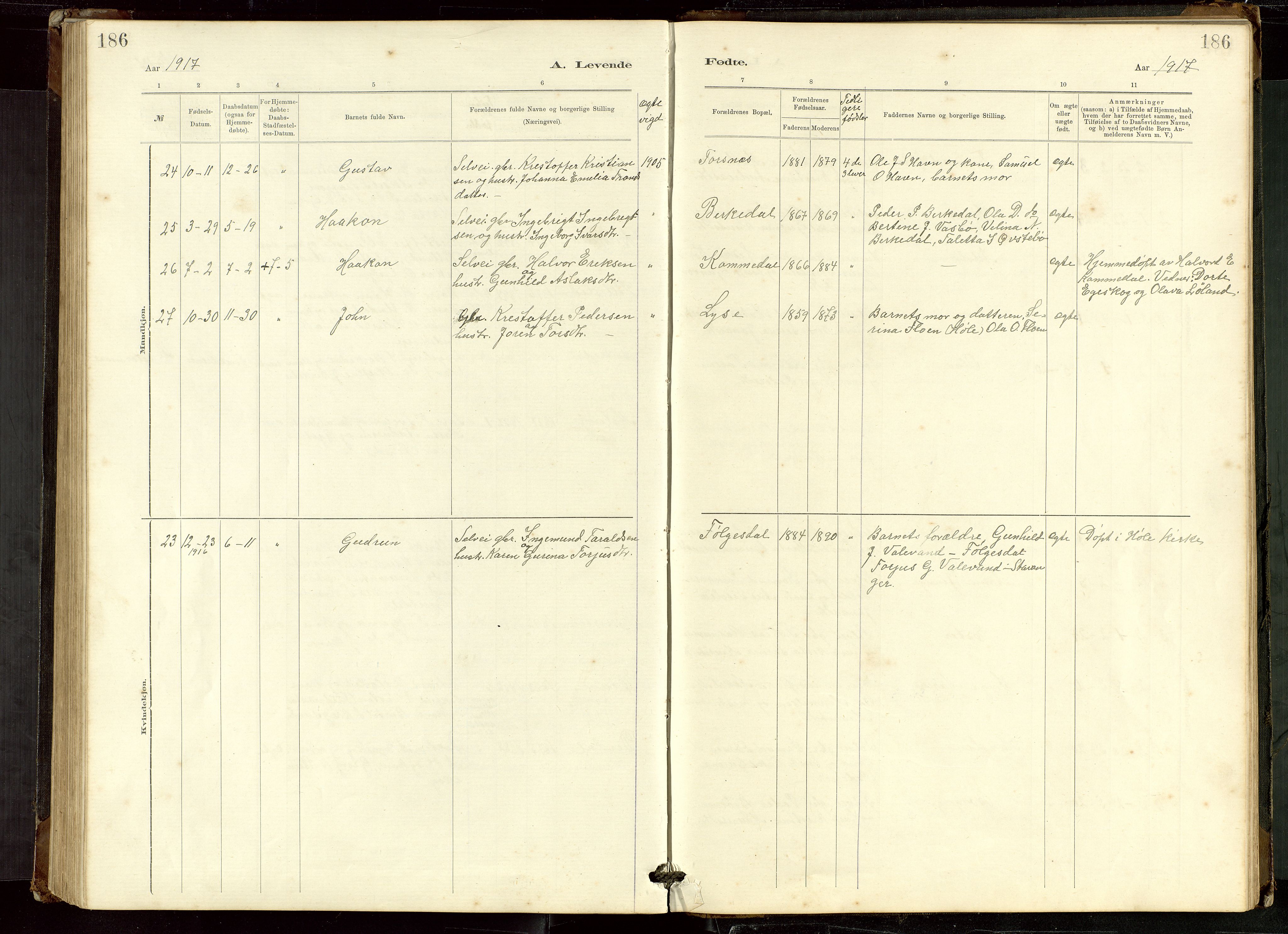Høgsfjord sokneprestkontor, SAST/A-101624/H/Ha/Hab/L0009: Parish register (copy) no. B 9, 1883-1920, p. 186