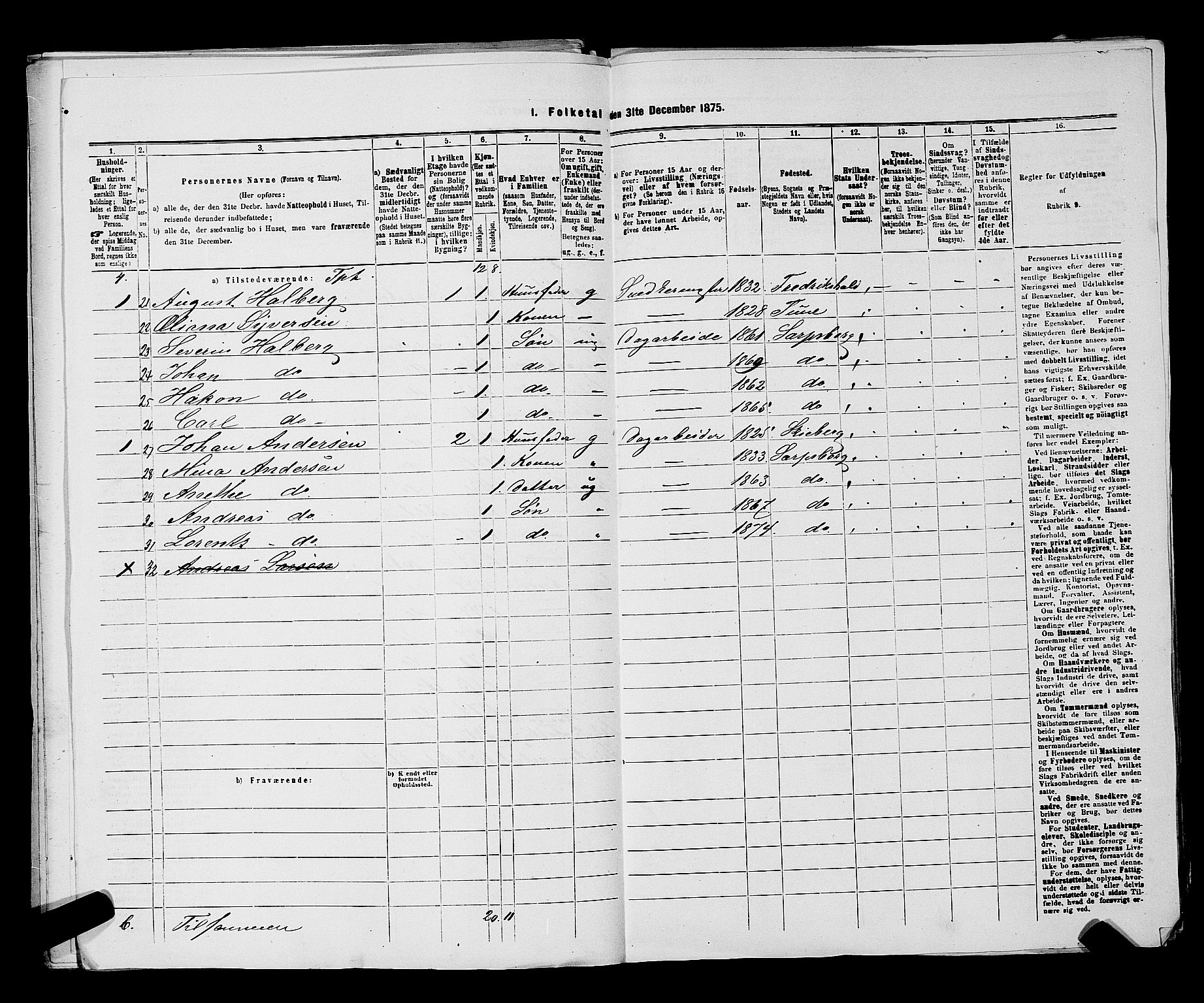 RA, 1875 census for 0102P Sarpsborg, 1875, p. 367