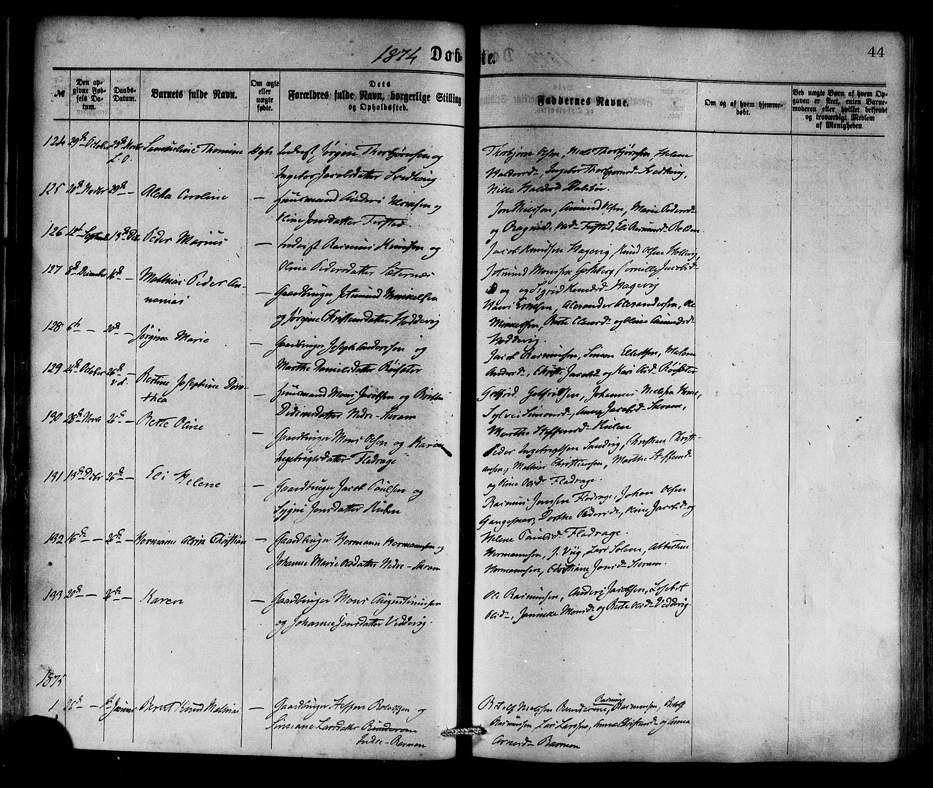 Selje sokneprestembete, SAB/A-99938/H/Ha/Haa/Haaa: Parish register (official) no. A 12, 1870-1880, p. 44