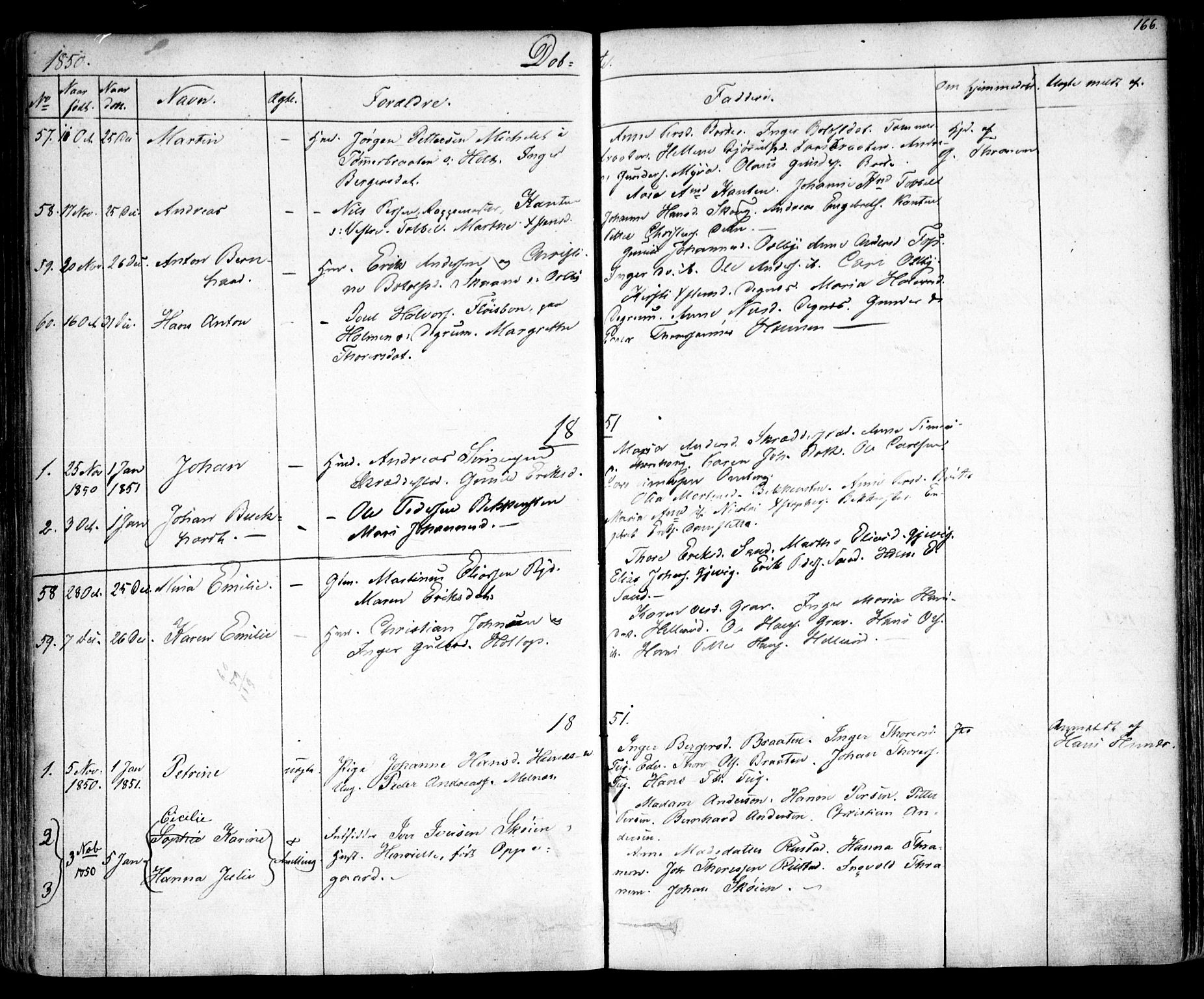 Enebakk prestekontor Kirkebøker, AV/SAO-A-10171c/F/Fa/L0009: Parish register (official) no. I 9, 1832-1861, p. 166