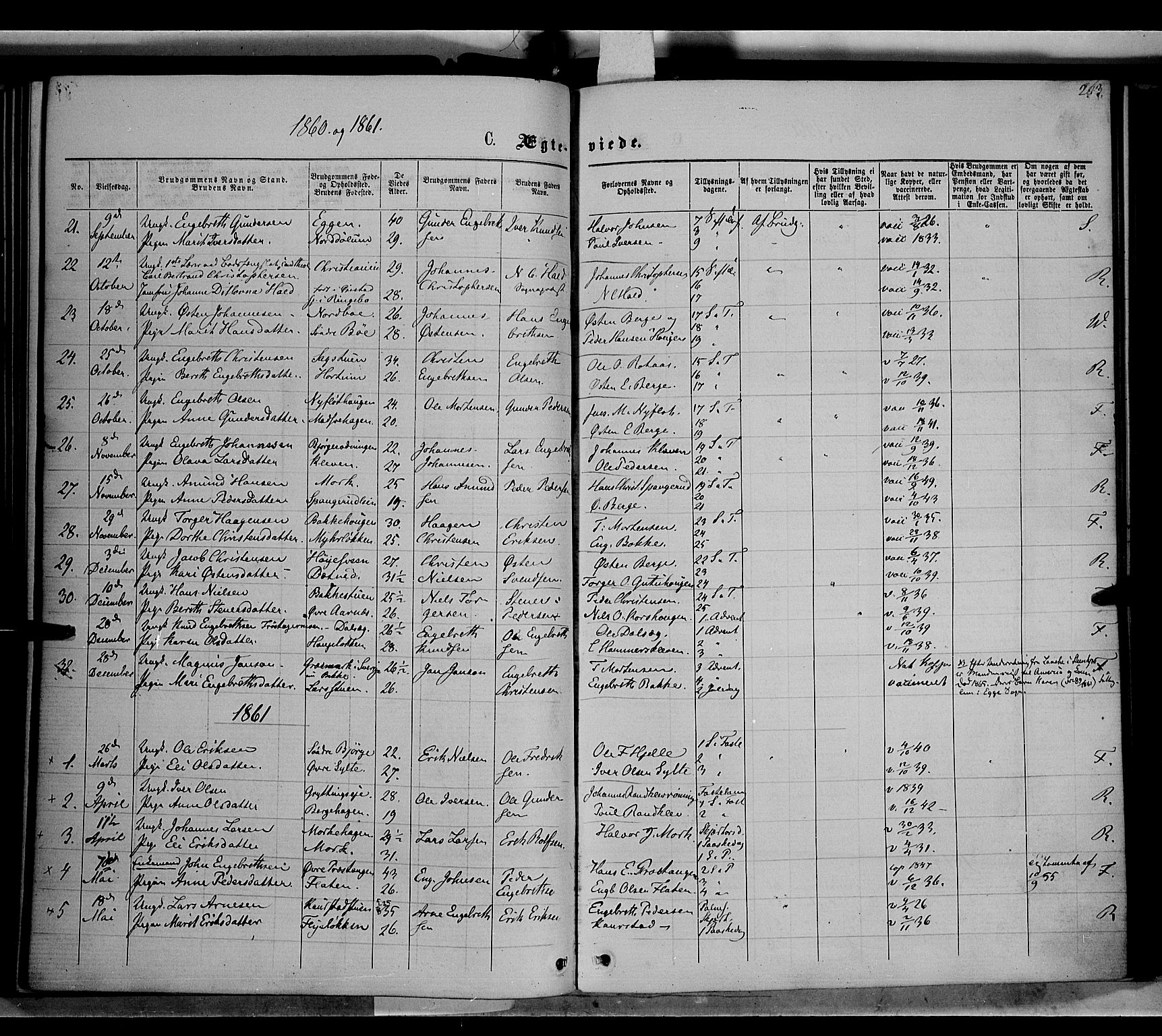 Ringebu prestekontor, SAH/PREST-082/H/Ha/Haa/L0007: Parish register (official) no. 7, 1860-1877, p. 203