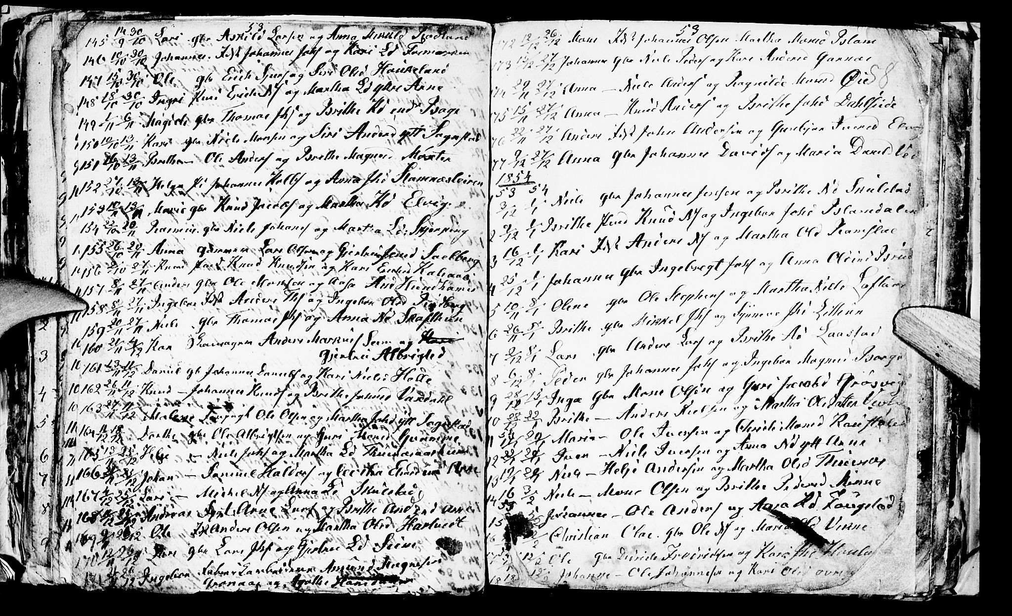 Haus sokneprestembete, SAB/A-75601/H/Hab: Parish register (copy) no. A 1, 1830-1855, p. 58