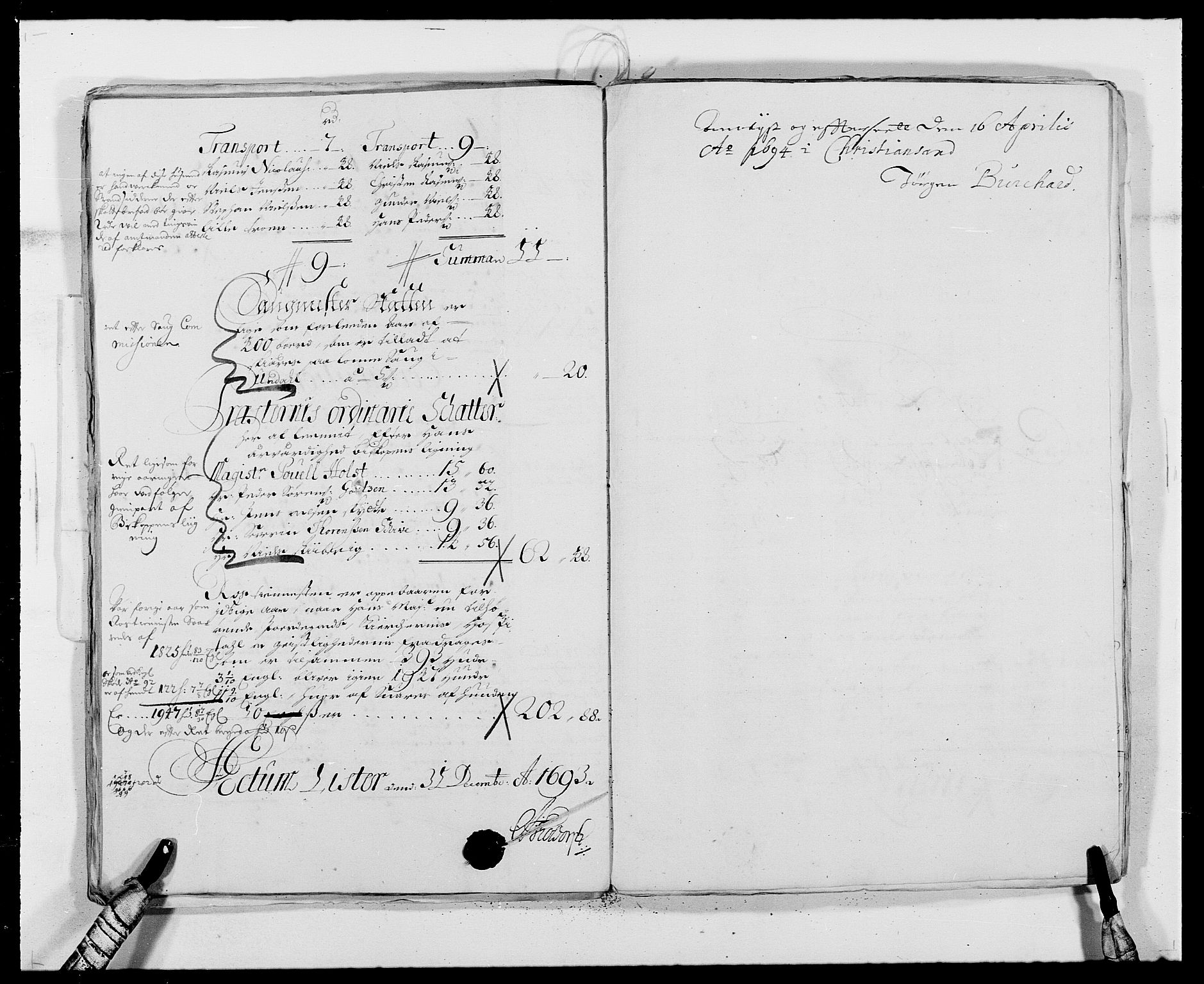 Rentekammeret inntil 1814, Reviderte regnskaper, Fogderegnskap, AV/RA-EA-4092/R41/L2536: Fogderegnskap Lista, 1690-1693, p. 433