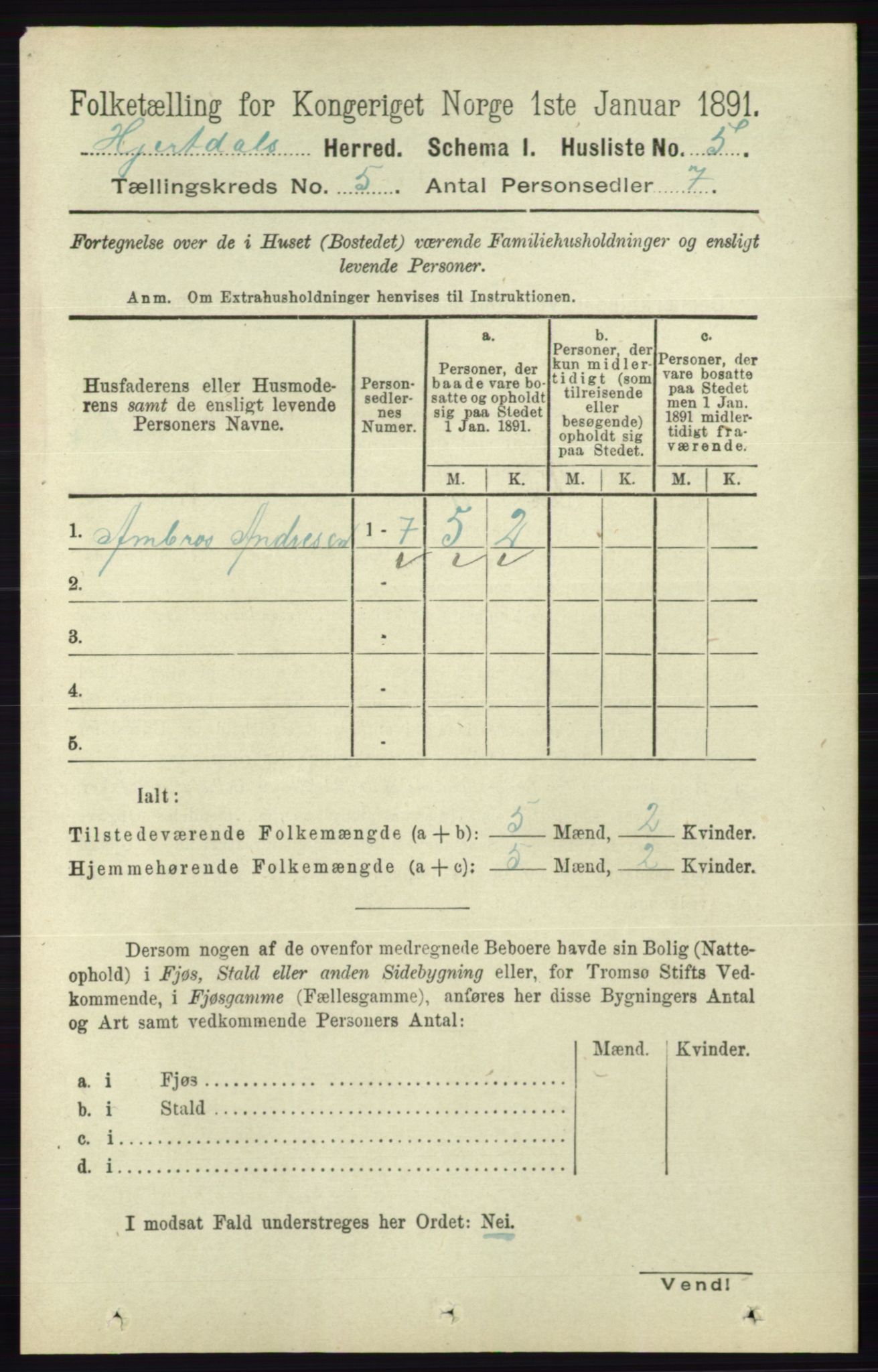 RA, 1891 census for 0827 Hjartdal, 1891, p. 1748