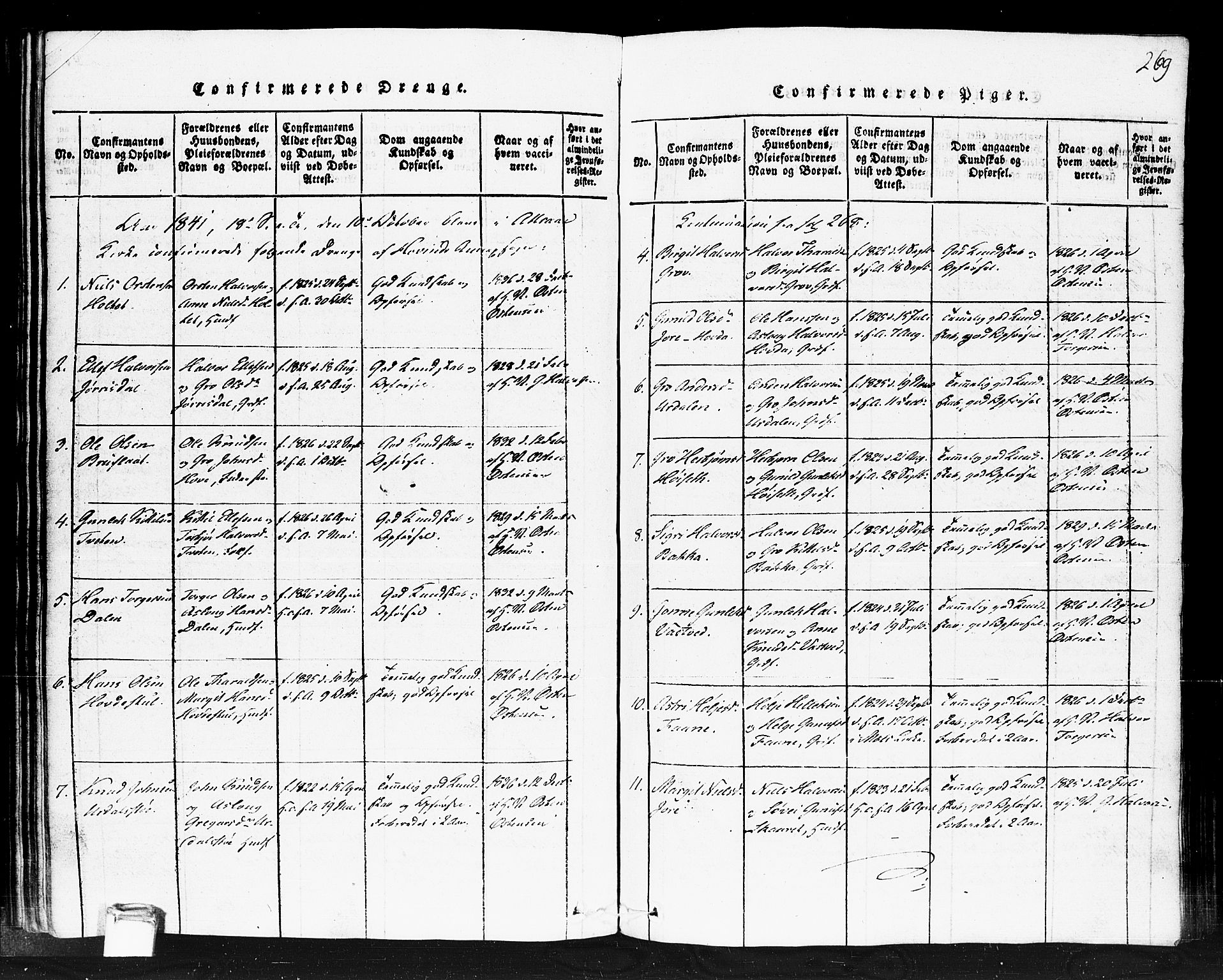 Gransherad kirkebøker, SAKO/A-267/F/Fb/L0002: Parish register (official) no. II 2, 1815-1843, p. 269
