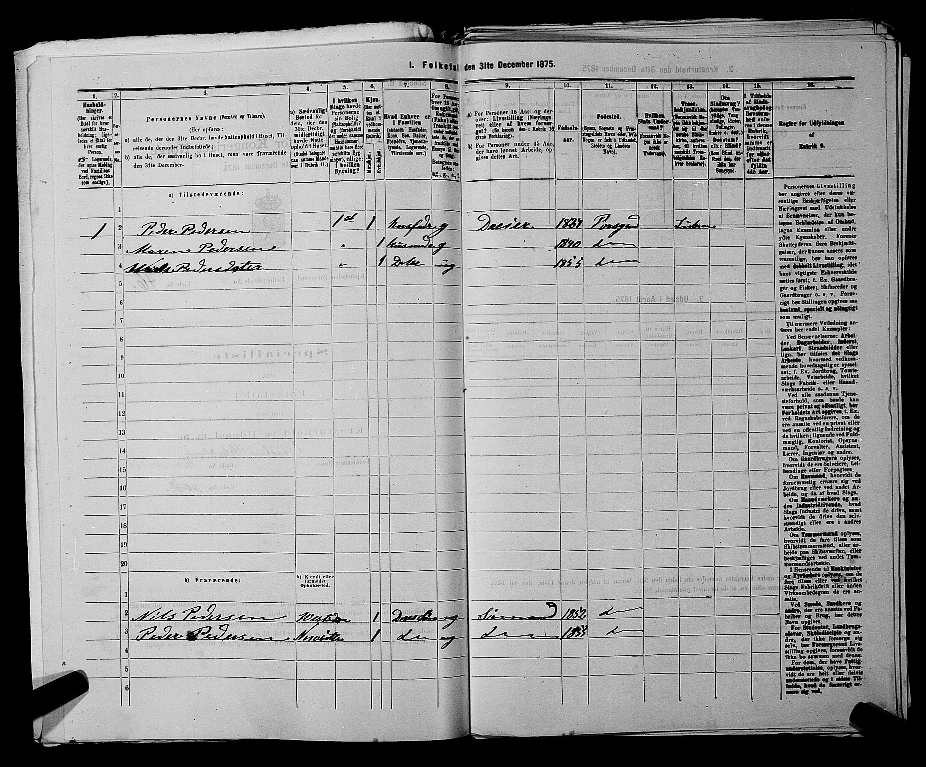 SAKO, 1875 census for 0805P Porsgrunn, 1875, p. 130