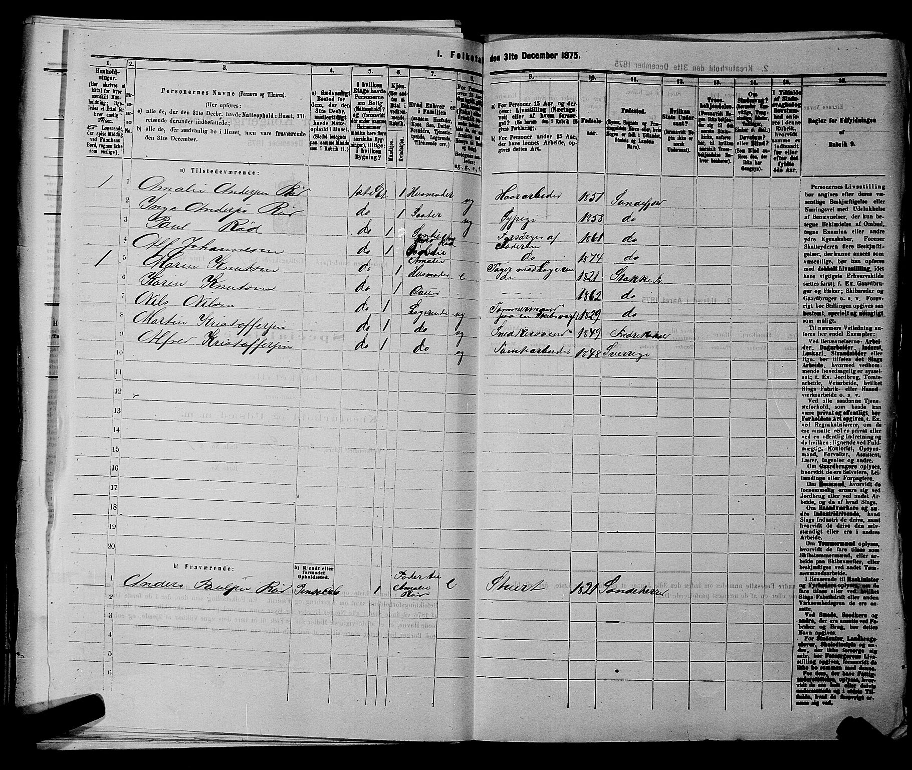 SAKO, 1875 census for 0706B Sandeherred/Sandefjord, 1875, p. 178