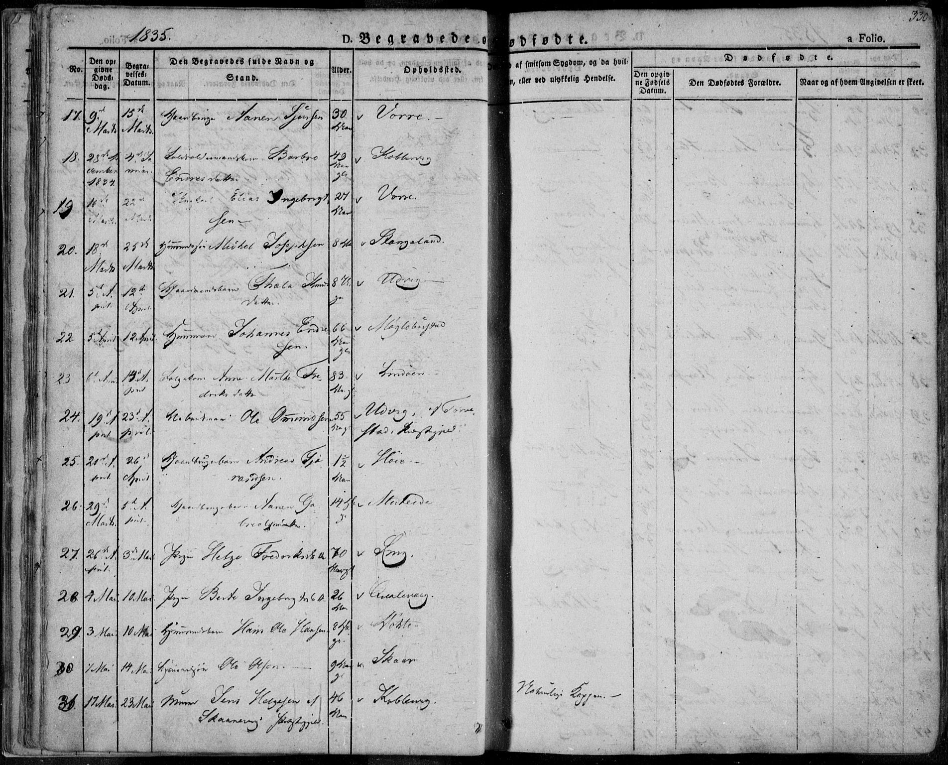 Avaldsnes sokneprestkontor, AV/SAST-A -101851/H/Ha/Haa/L0005: Parish register (official) no. A 5.2, 1825-1841, p. 330