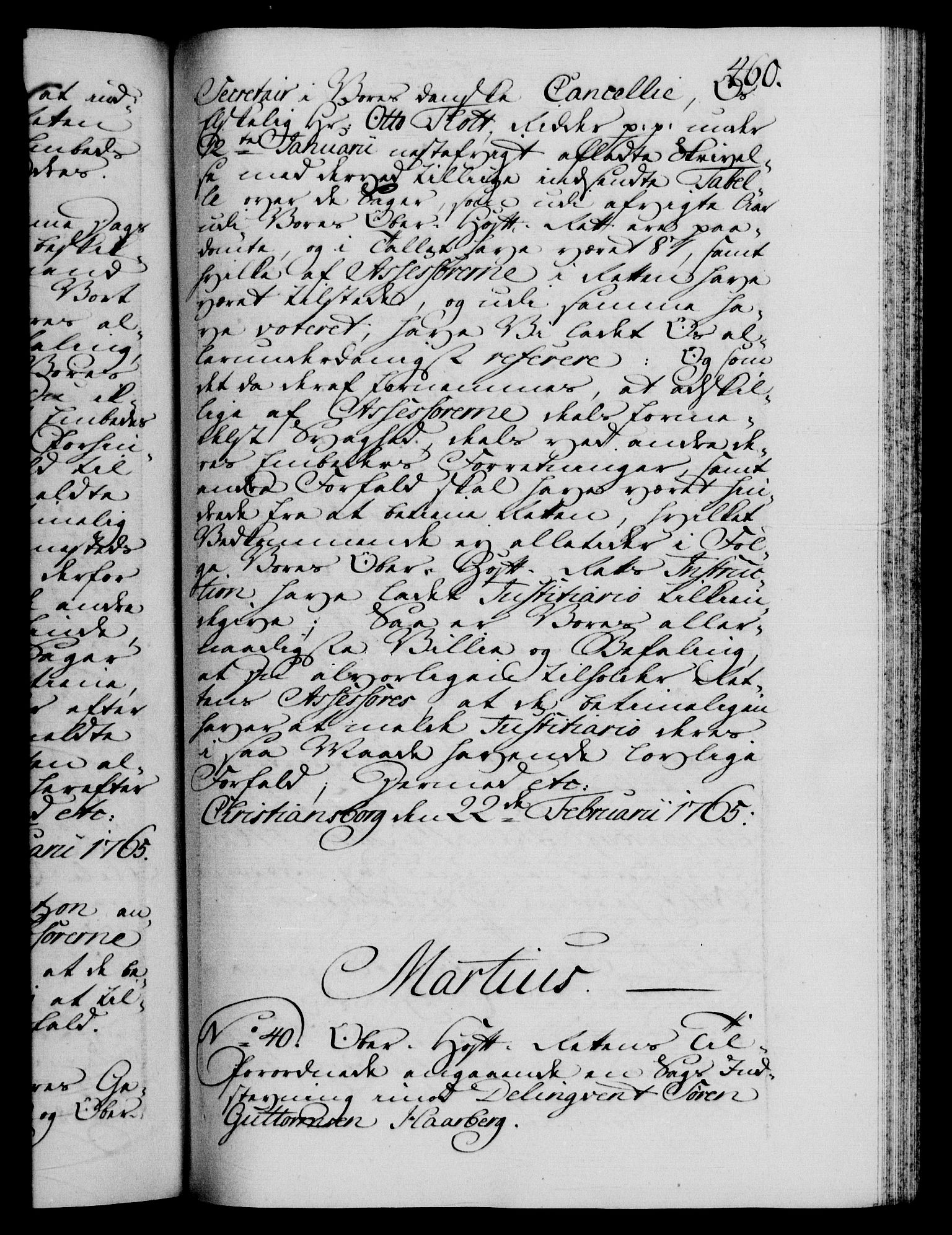 Danske Kanselli 1572-1799, RA/EA-3023/F/Fc/Fca/Fcab/L0037: Norske tegnelser, 1762-1766, p. 460a