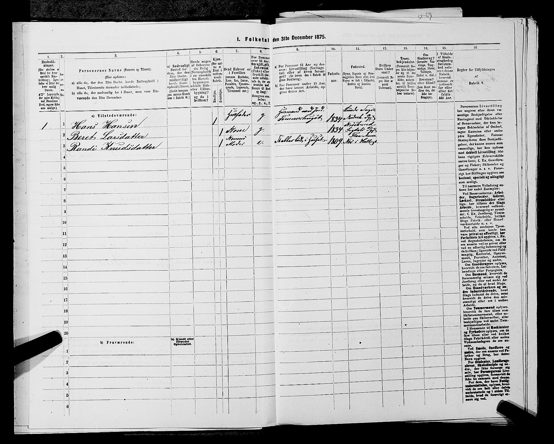 SAKO, 1875 census for 0613L Norderhov/Norderhov, Haug og Lunder, 1875, p. 2536