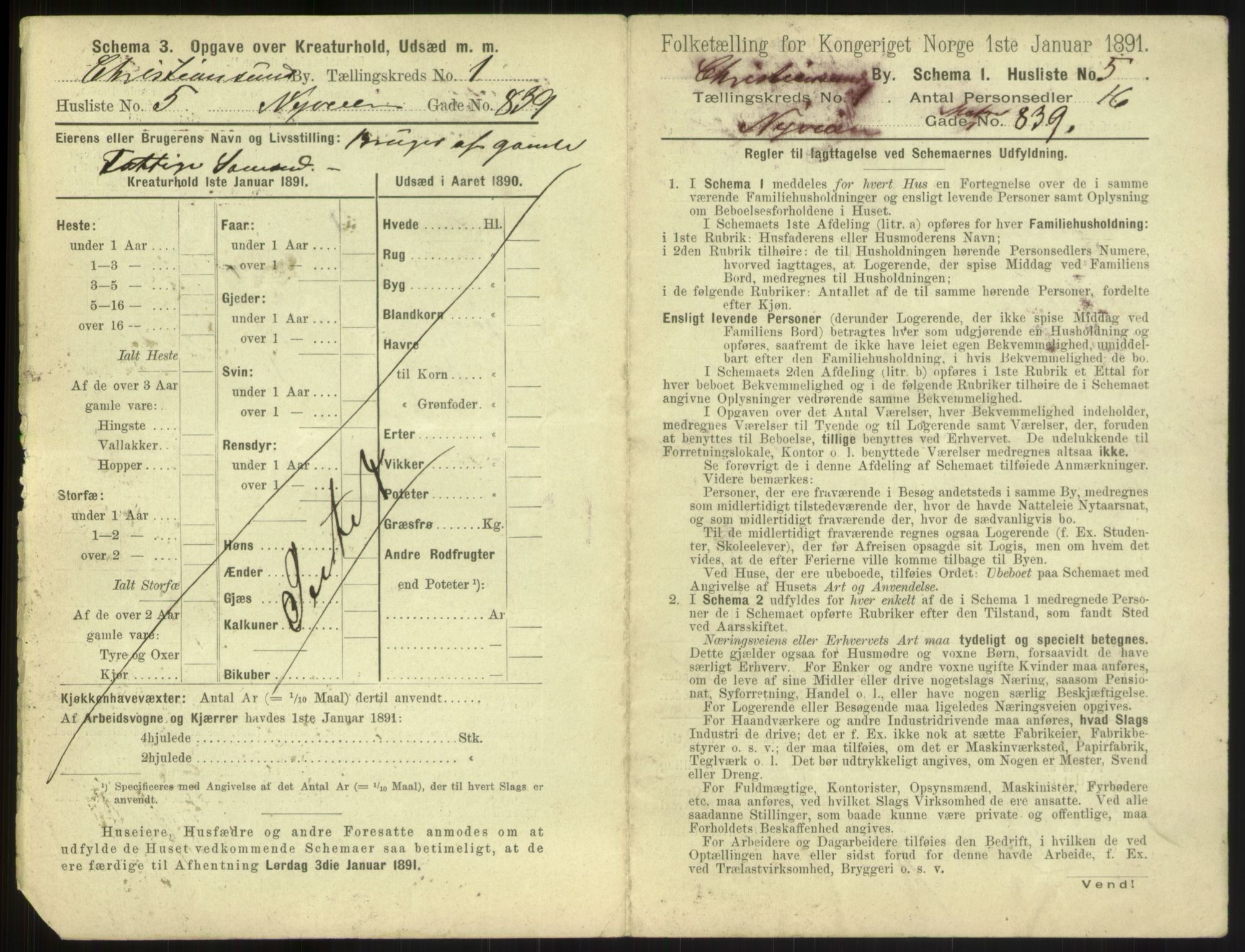 RA, 1891 census for 1503 Kristiansund, 1891, p. 54