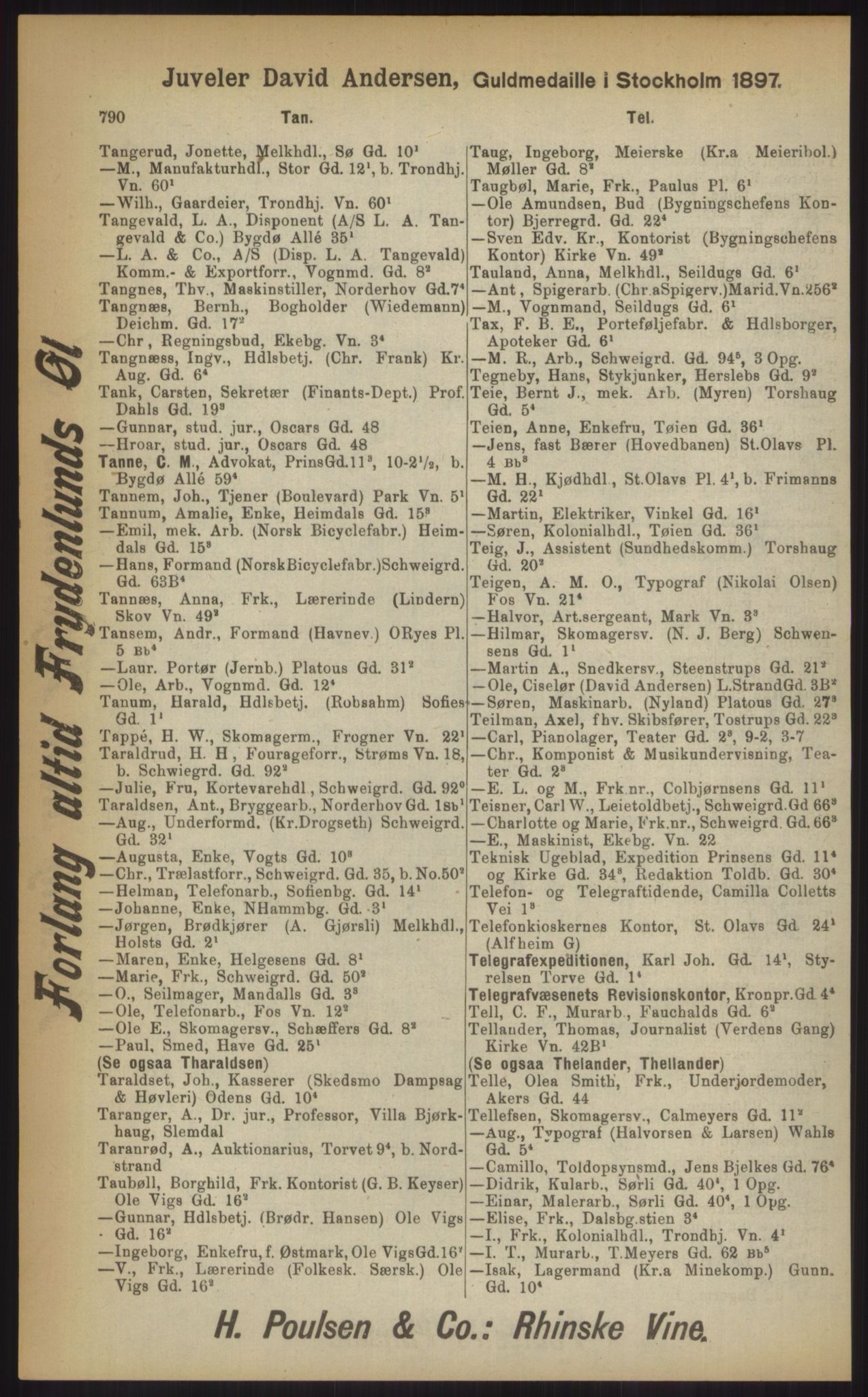 Kristiania/Oslo adressebok, PUBL/-, 1903, p. 790