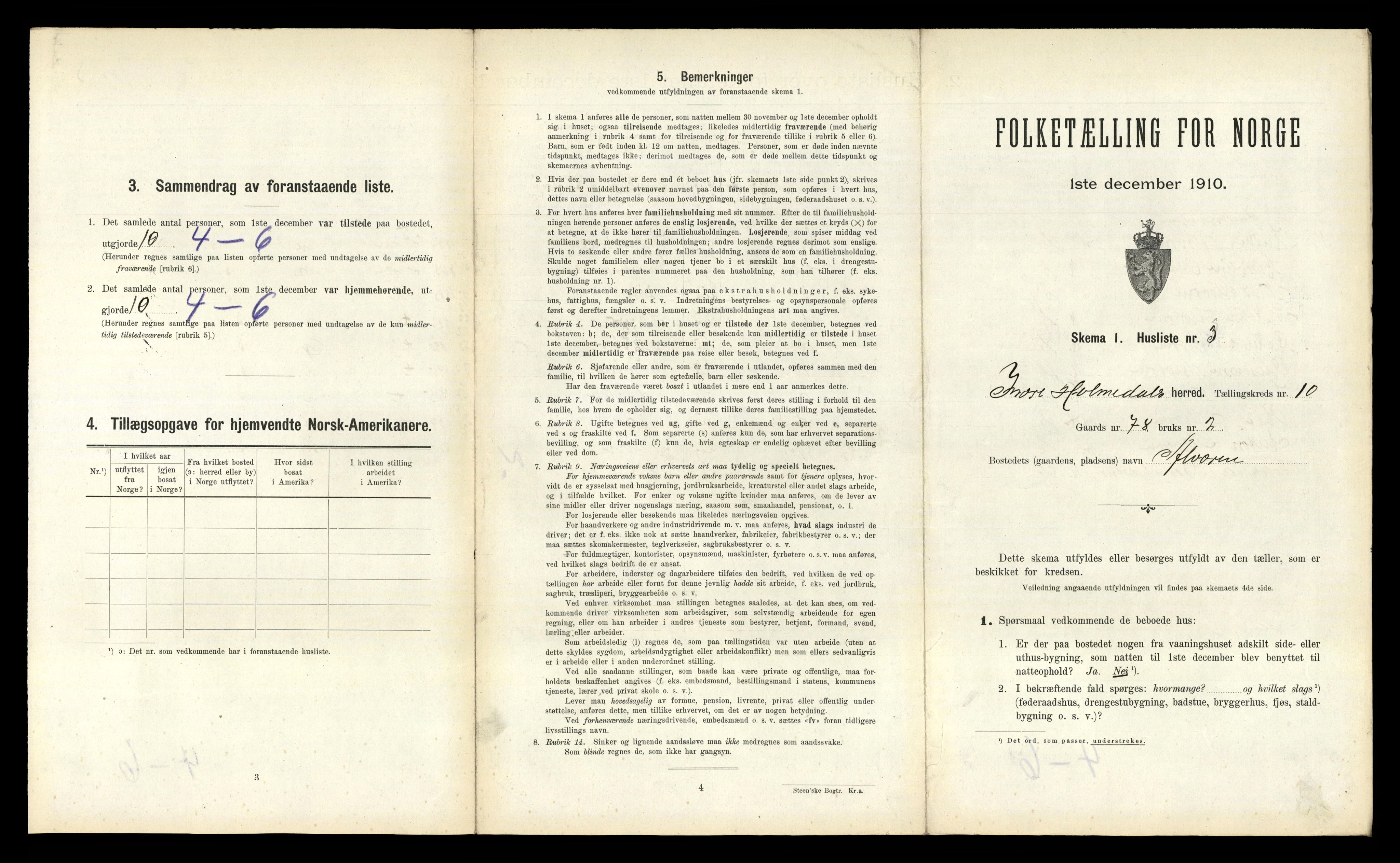 RA, 1910 census for Indre Holmedal, 1910, p. 746