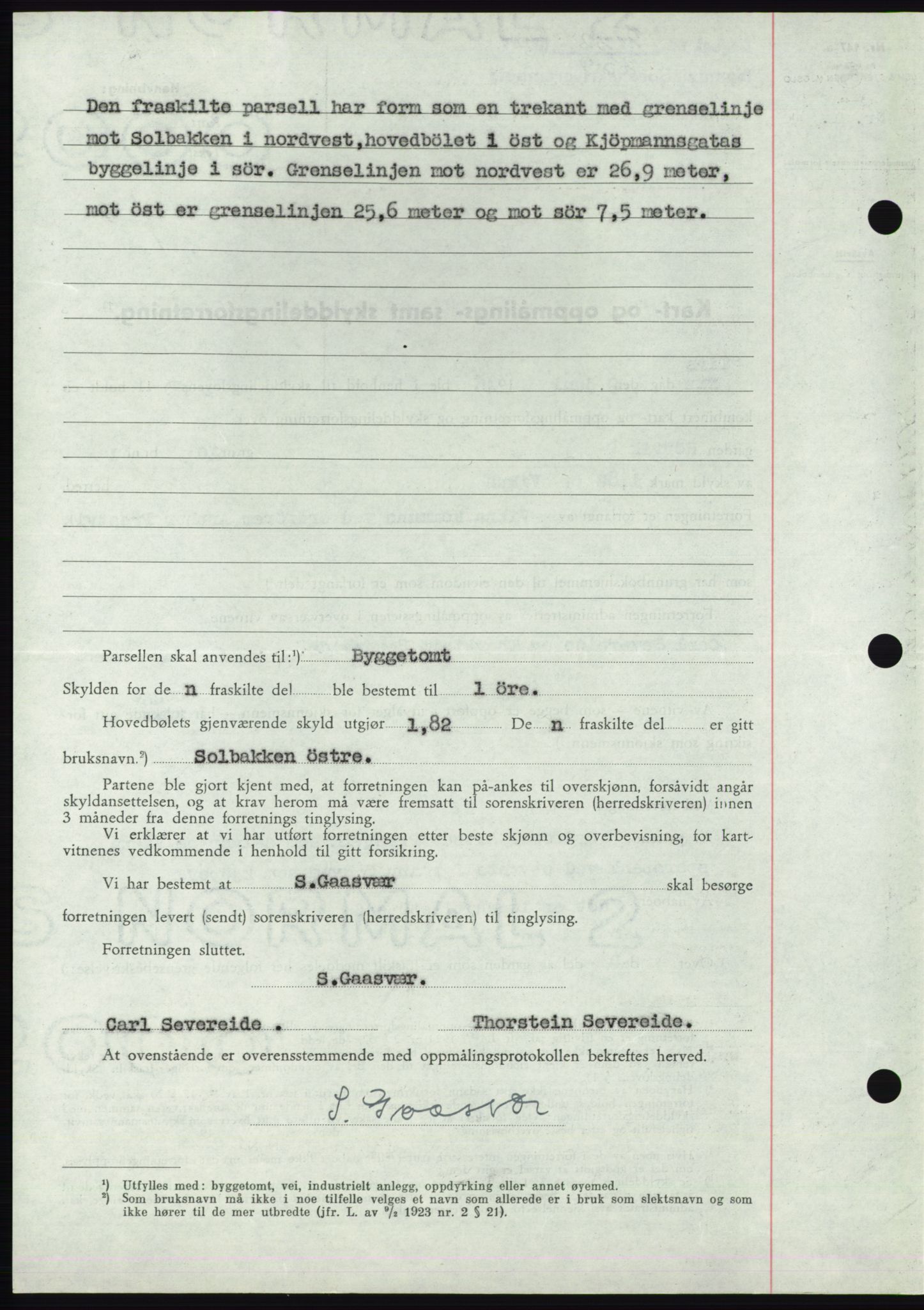 Namdal sorenskriveri, AV/SAT-A-4133/1/2/2C: Mortgage book no. -, 1947-1947, Diary no: : 2122/1947