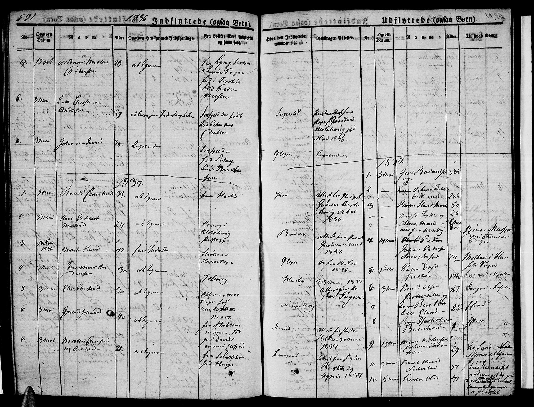Ministerialprotokoller, klokkerbøker og fødselsregistre - Nordland, SAT/A-1459/838/L0548: Parish register (official) no. 838A06, 1829-1839, p. 691-692