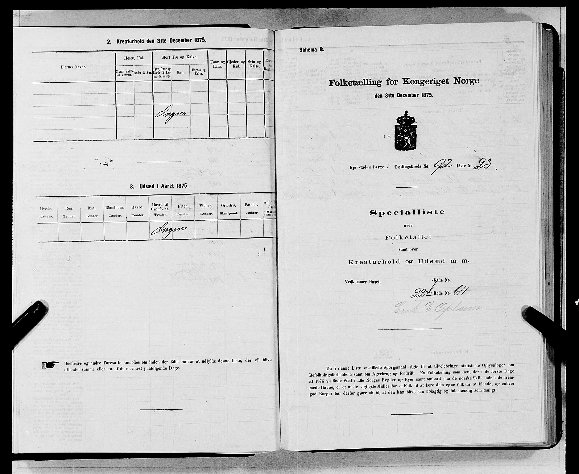 SAB, 1875 census for 1301 Bergen, 1875, p. 4991