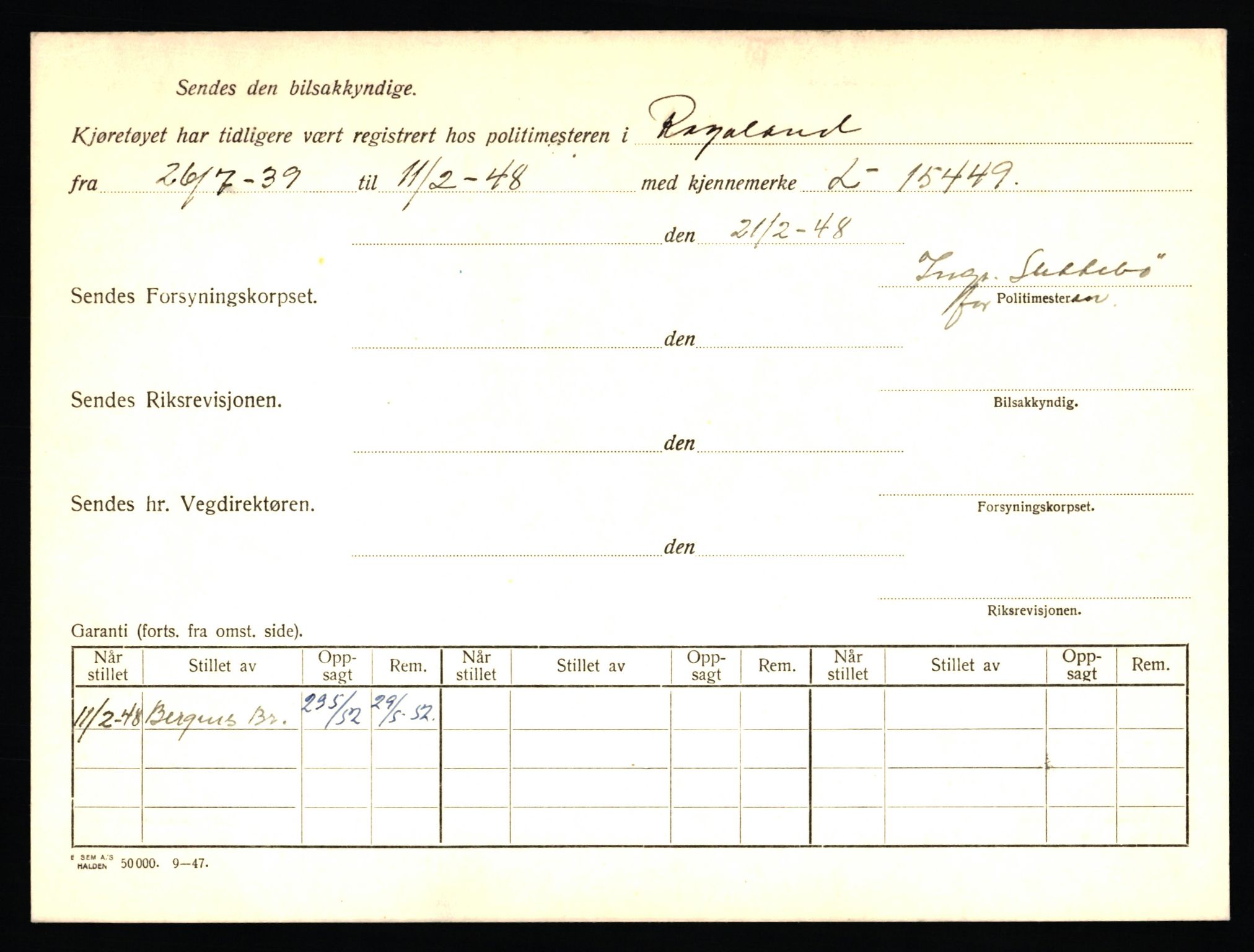 Stavanger trafikkstasjon, AV/SAST-A-101942/0/F/L0011: L-3700 - L-4199, 1930-1971, p. 260