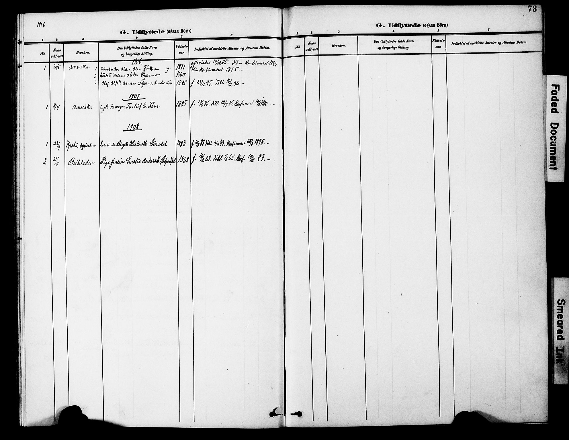 Ministerialprotokoller, klokkerbøker og fødselsregistre - Nord-Trøndelag, SAT/A-1458/746/L0452: Parish register (official) no. 746A09, 1900-1908, p. 73