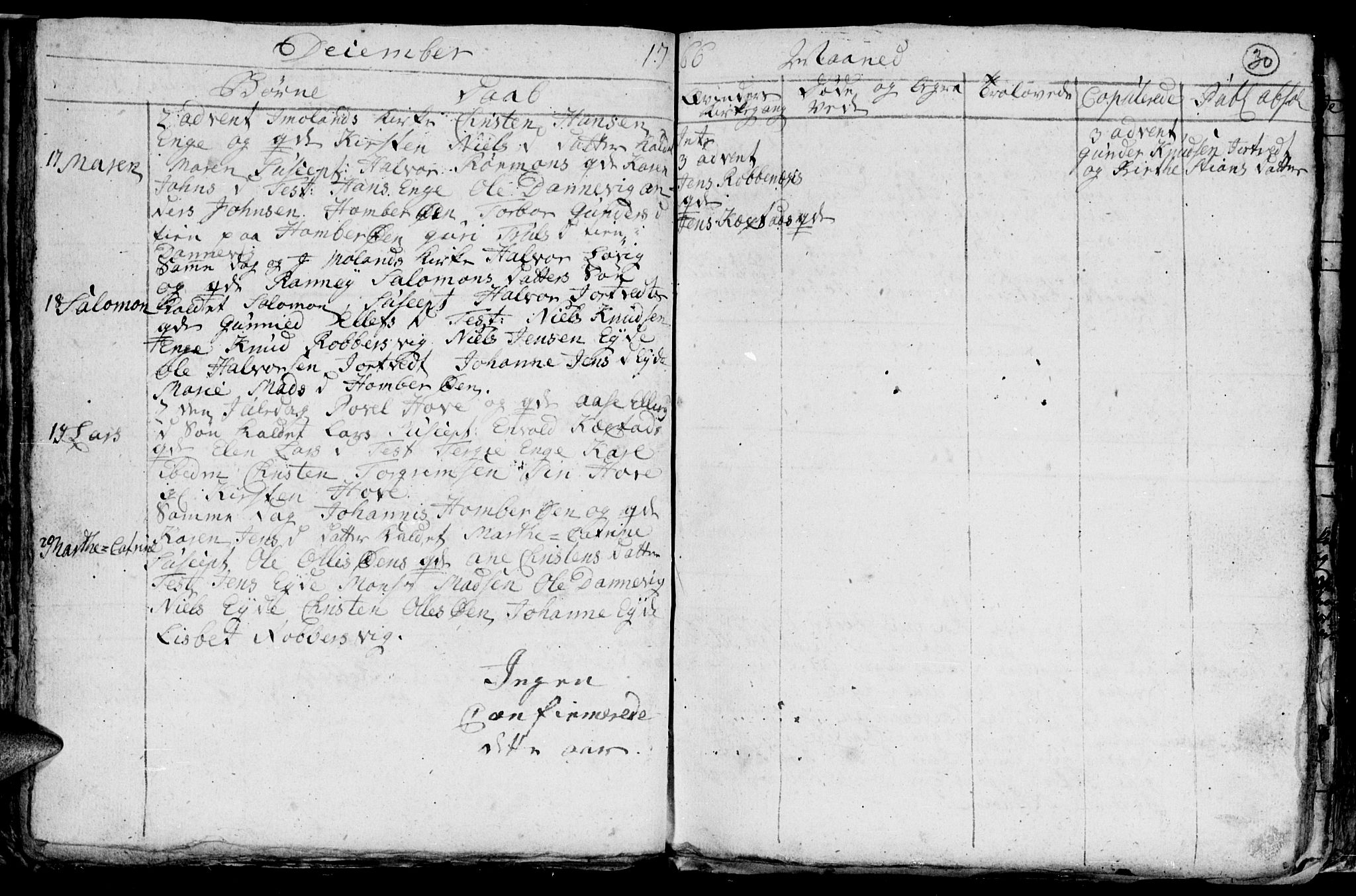 Hommedal sokneprestkontor, AV/SAK-1111-0023/F/Fb/Fba/L0001: Parish register (copy) no. B 1, 1758-1791, p. 30