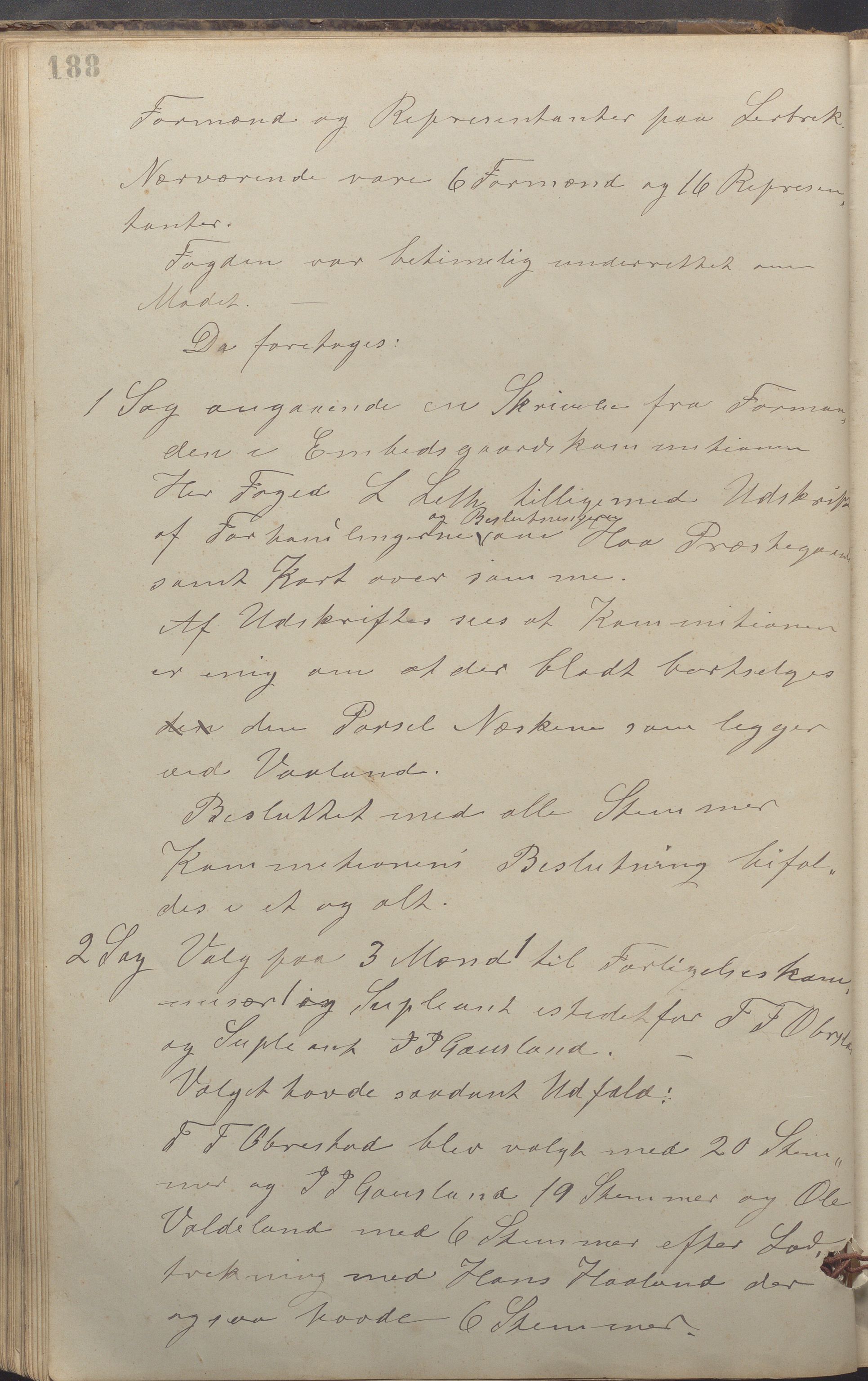 Haa kommune- Formannskapet, IKAR/K-100901/A/L0003: Møtebok, 1882-1890, p. 188