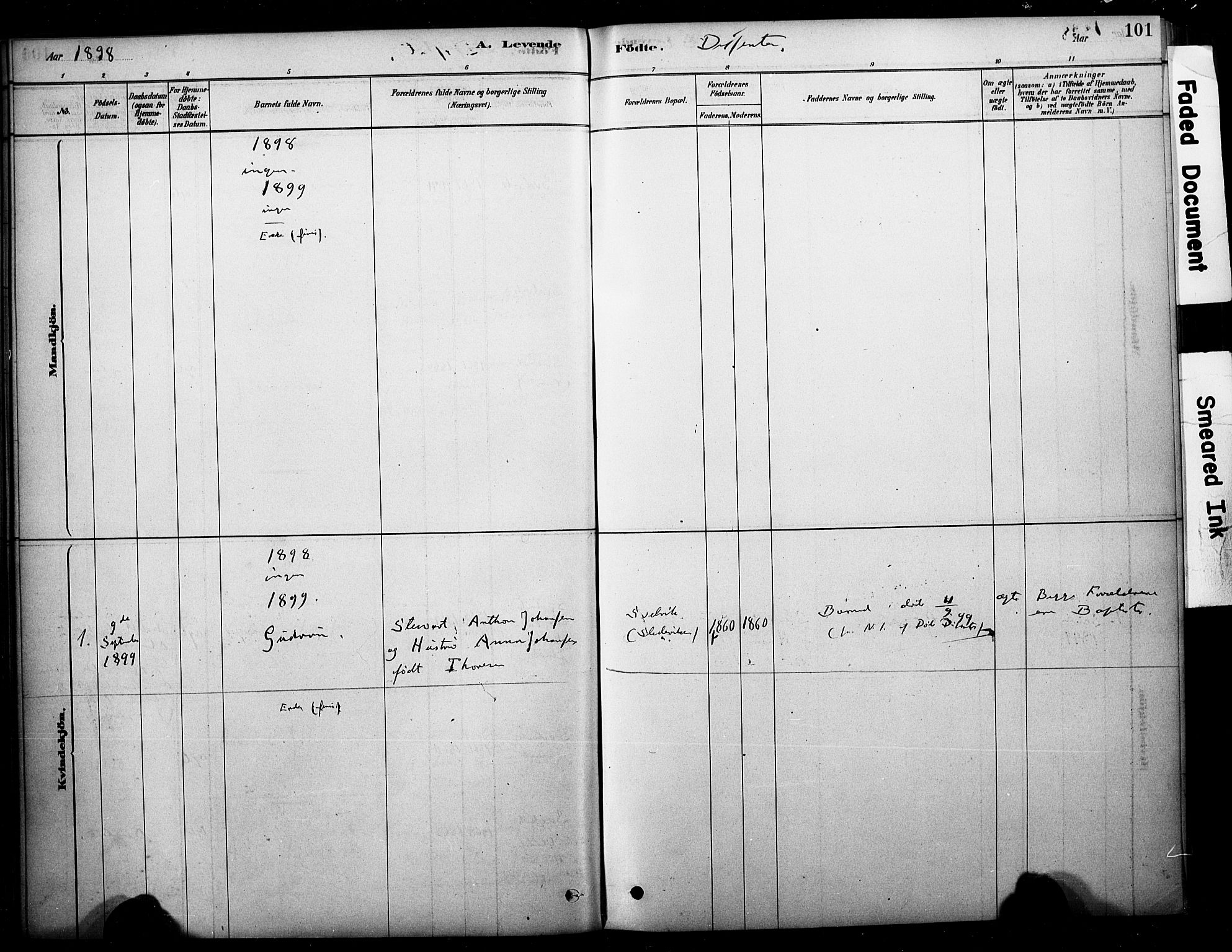 Strømm kirkebøker, SAKO/A-322/F/Fb/L0001: Parish register (official) no. II 1, 1878-1899, p. 101