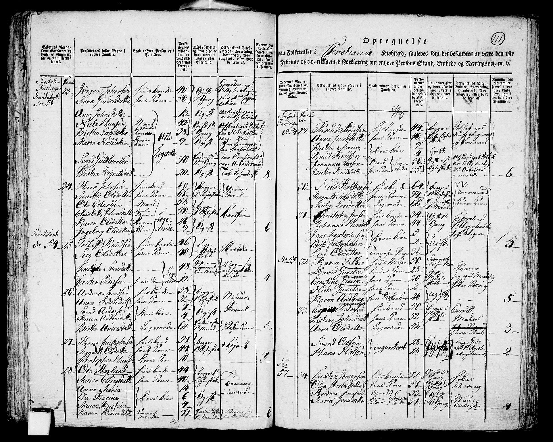 RA, 1801 census for 0301 Kristiania, 1801, p. 110b-111a