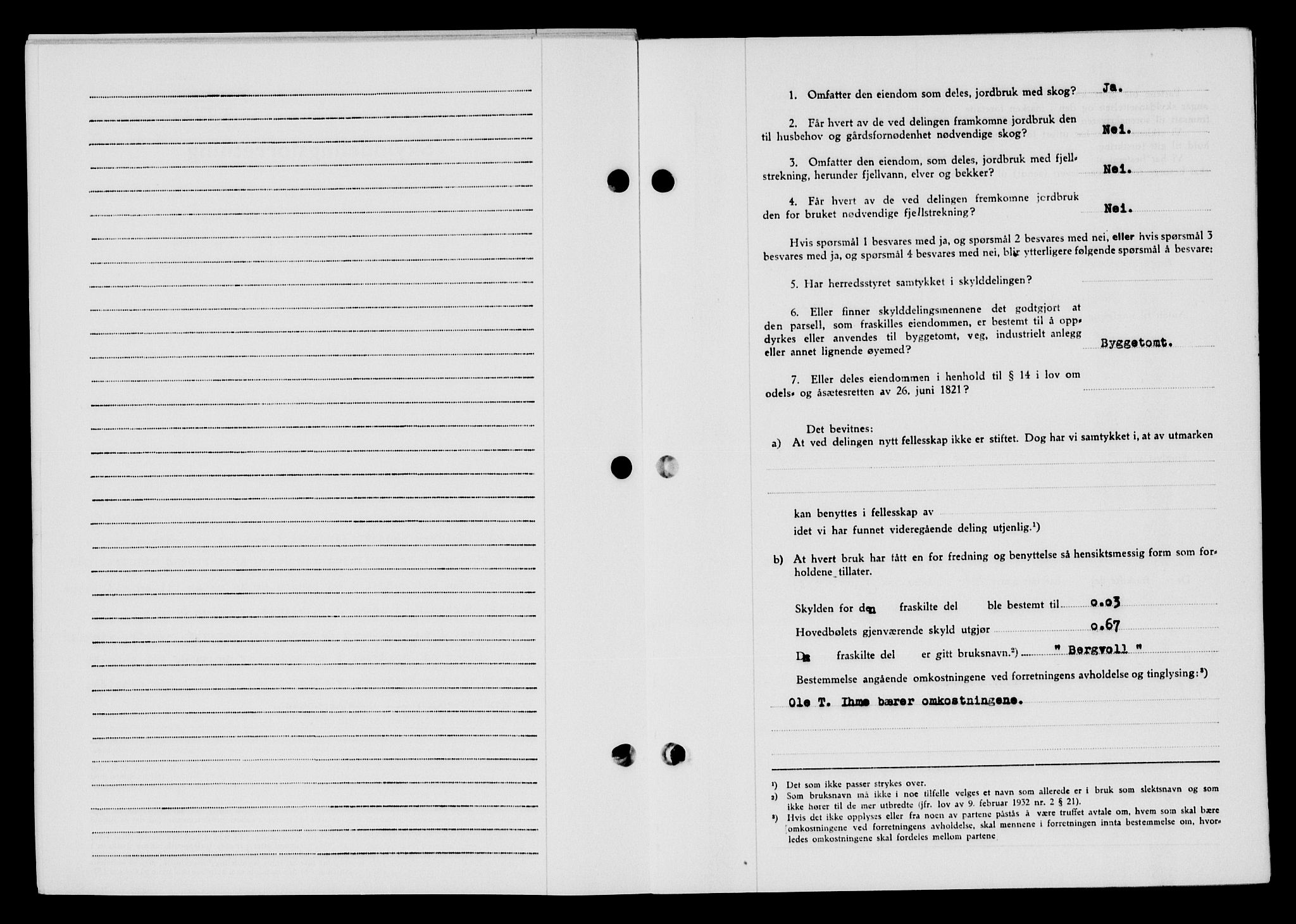 Lyngdal sorenskriveri, AV/SAK-1221-0004/G/Gb/L0667: Mortgage book no. A XIII, 1951-1952, Diary no: : 815/1951