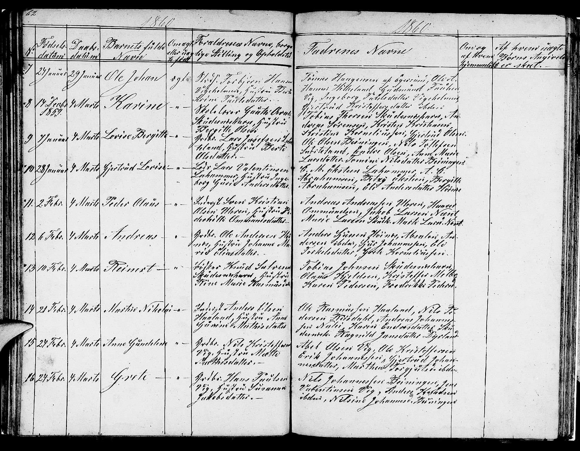 Skudenes sokneprestkontor, AV/SAST-A -101849/H/Ha/Hab/L0001: Parish register (copy) no. B 1, 1848-1864, p. 62