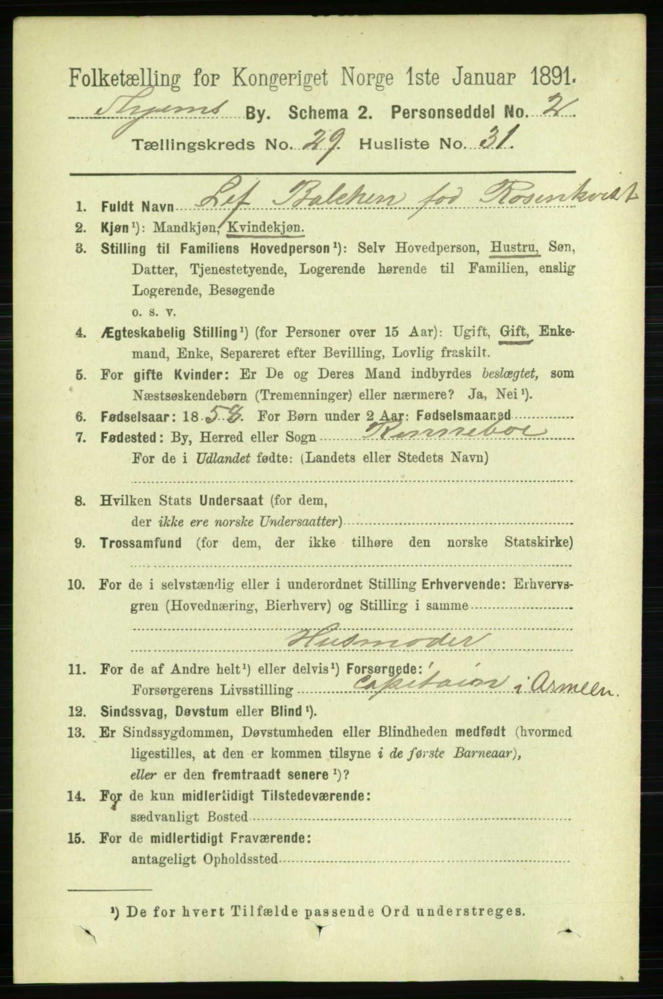 RA, 1891 census for 1601 Trondheim, 1891, p. 21886