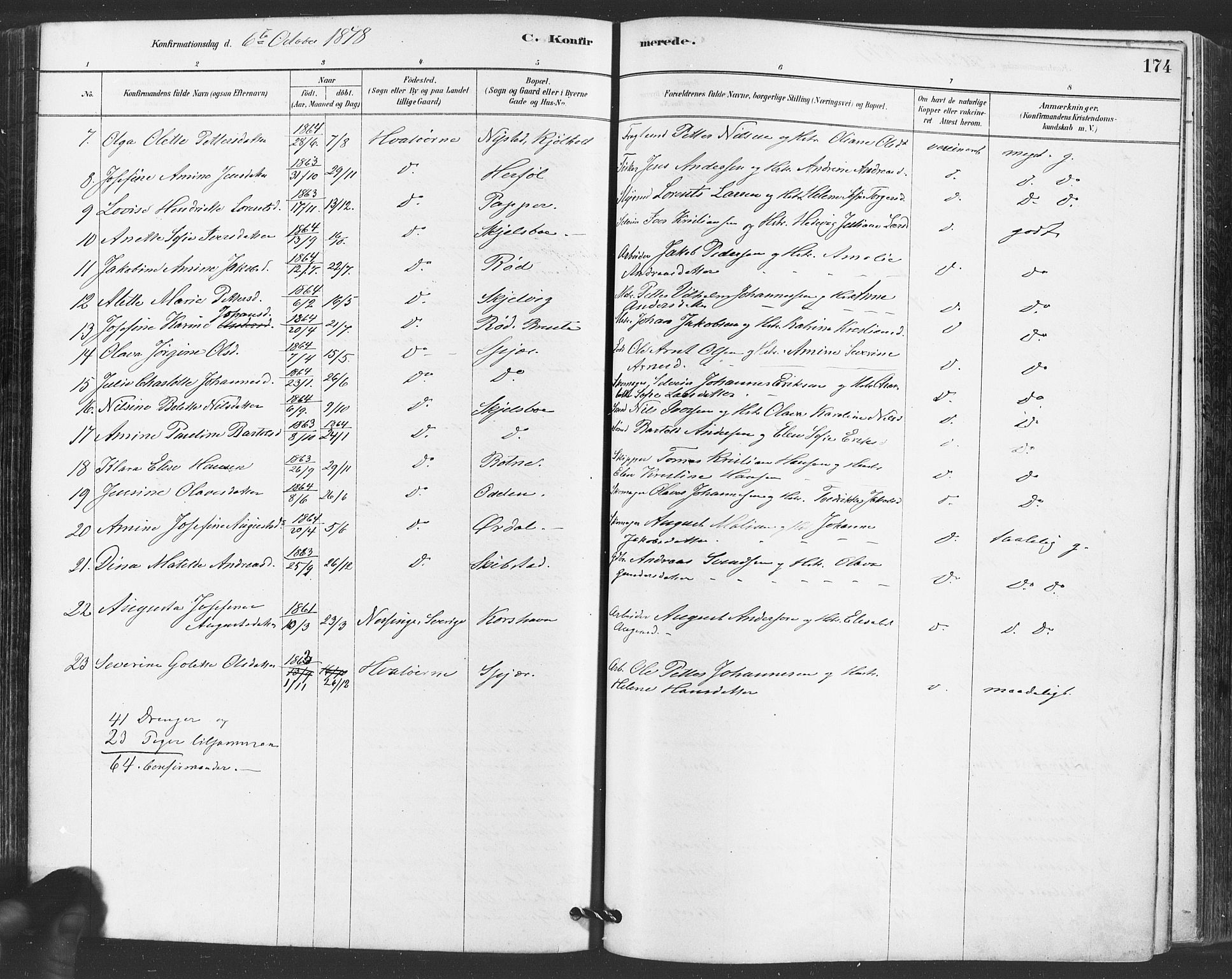 Hvaler prestekontor Kirkebøker, SAO/A-2001/F/Fa/L0008: Parish register (official) no. I 8, 1878-1895, p. 174
