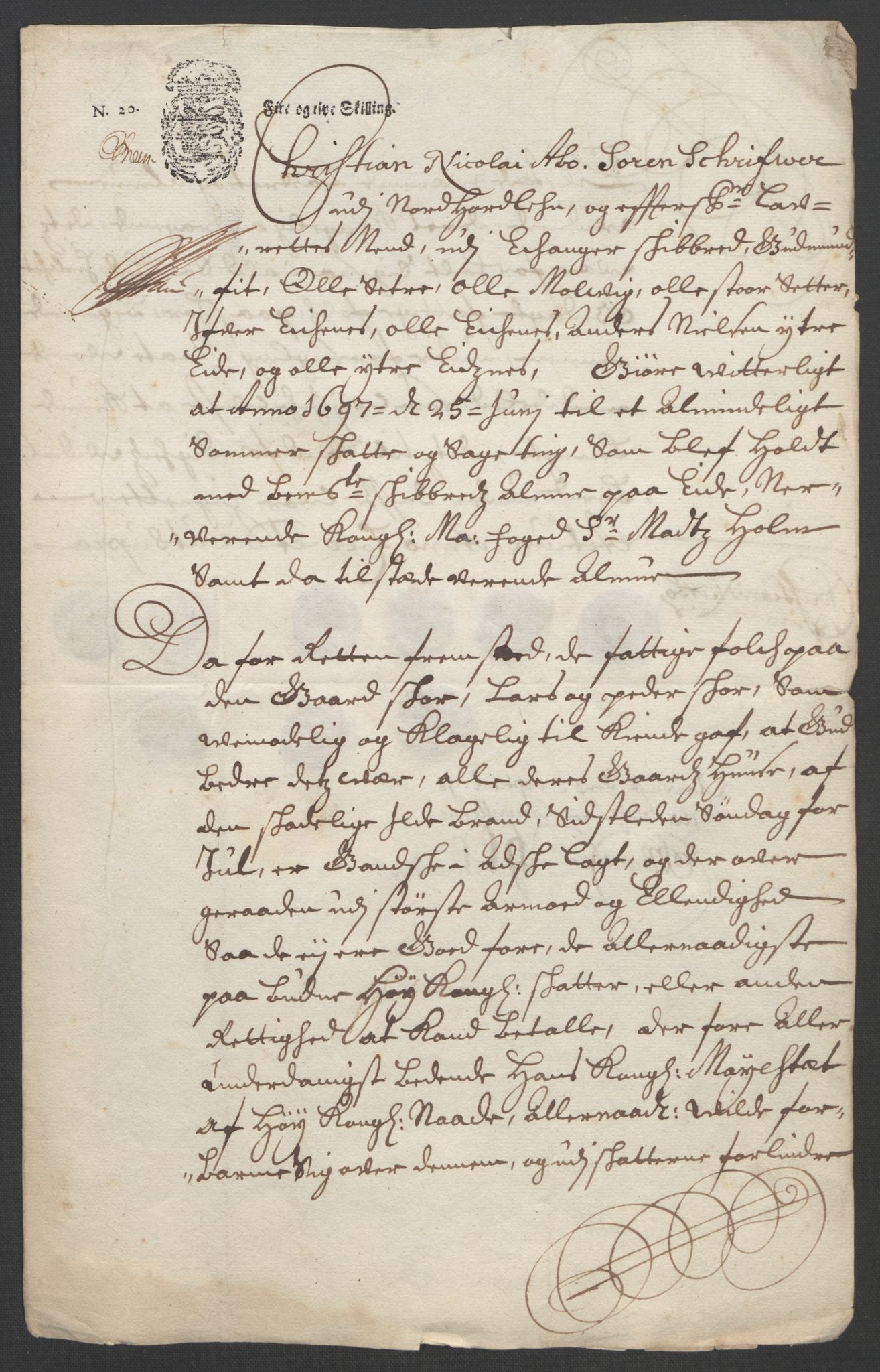 Rentekammeret inntil 1814, Reviderte regnskaper, Fogderegnskap, AV/RA-EA-4092/R51/L3183: Fogderegnskap Nordhordland og Voss, 1695-1697, p. 463