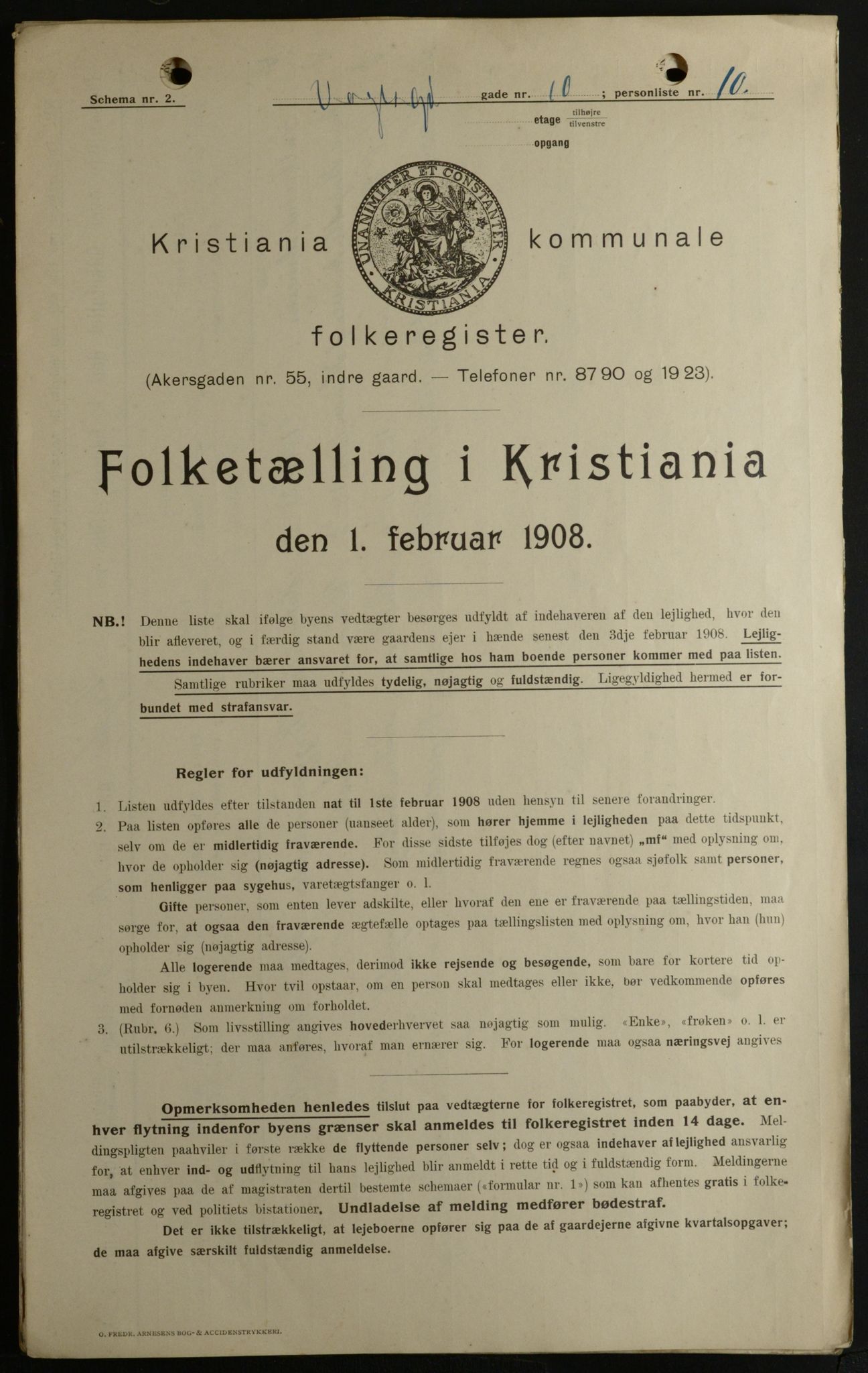 OBA, Municipal Census 1908 for Kristiania, 1908, p. 111541