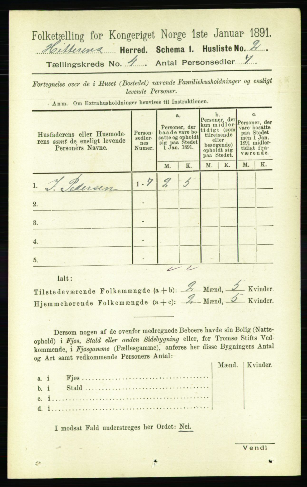 RA, 1891 census for 1617 Hitra, 1891, p. 722