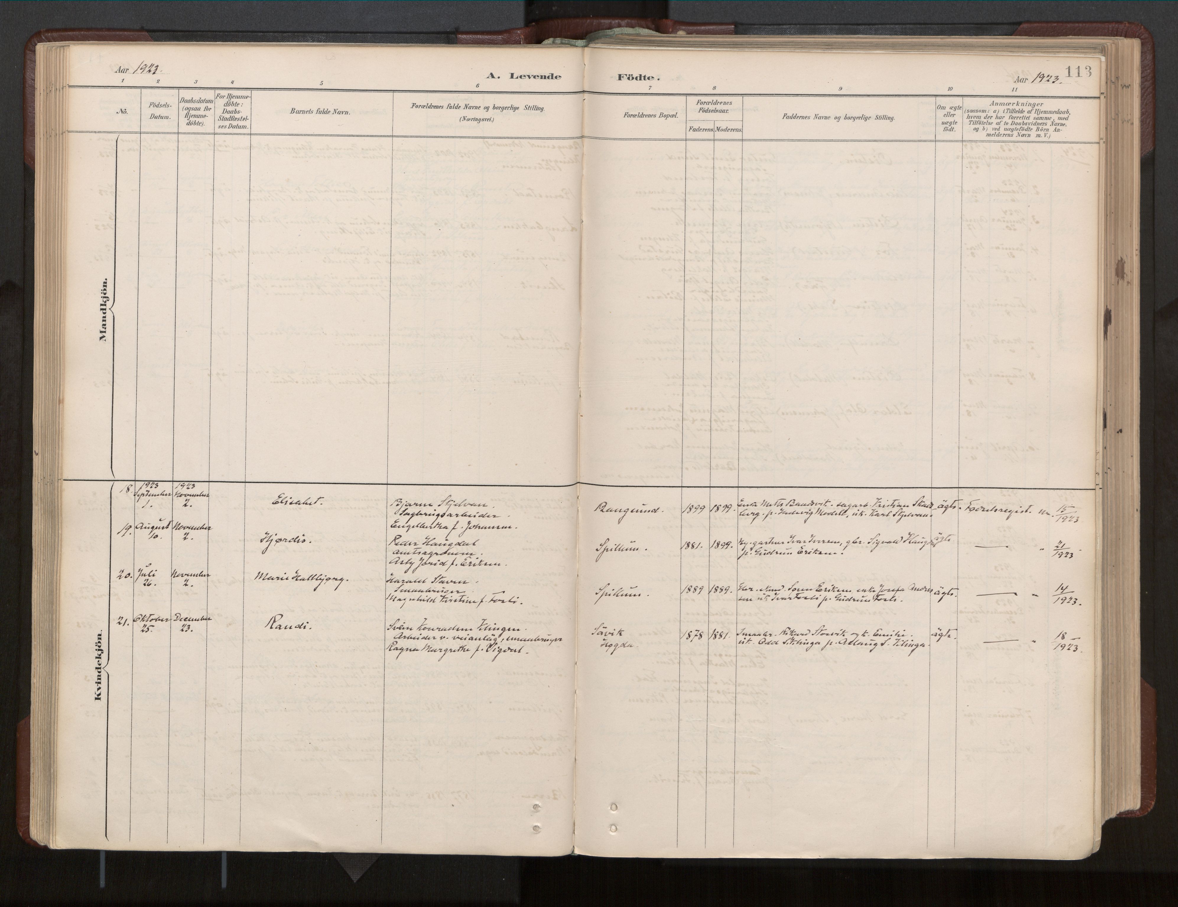 Ministerialprotokoller, klokkerbøker og fødselsregistre - Nord-Trøndelag, SAT/A-1458/770/L0589: Parish register (official) no. 770A03, 1887-1929, p. 113