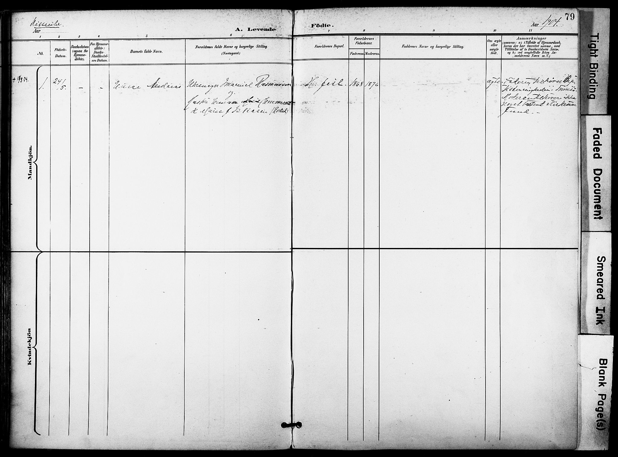 Hammerfest sokneprestkontor, SATØ/S-1347/H/Ha/L0010.kirke: Parish register (official) no. 10, 1898-1905, p. 79