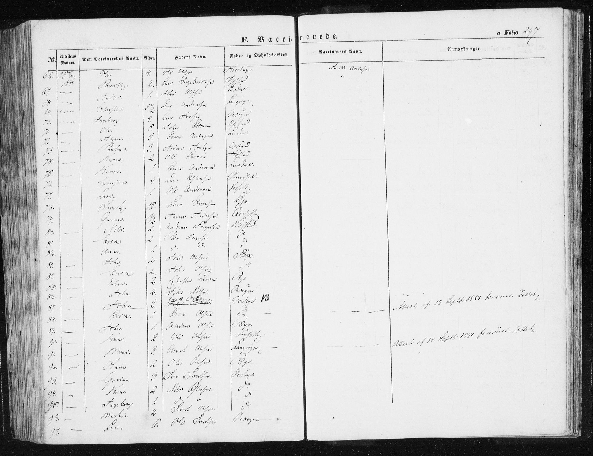 Ministerialprotokoller, klokkerbøker og fødselsregistre - Sør-Trøndelag, AV/SAT-A-1456/612/L0376: Parish register (official) no. 612A08, 1846-1859, p. 297