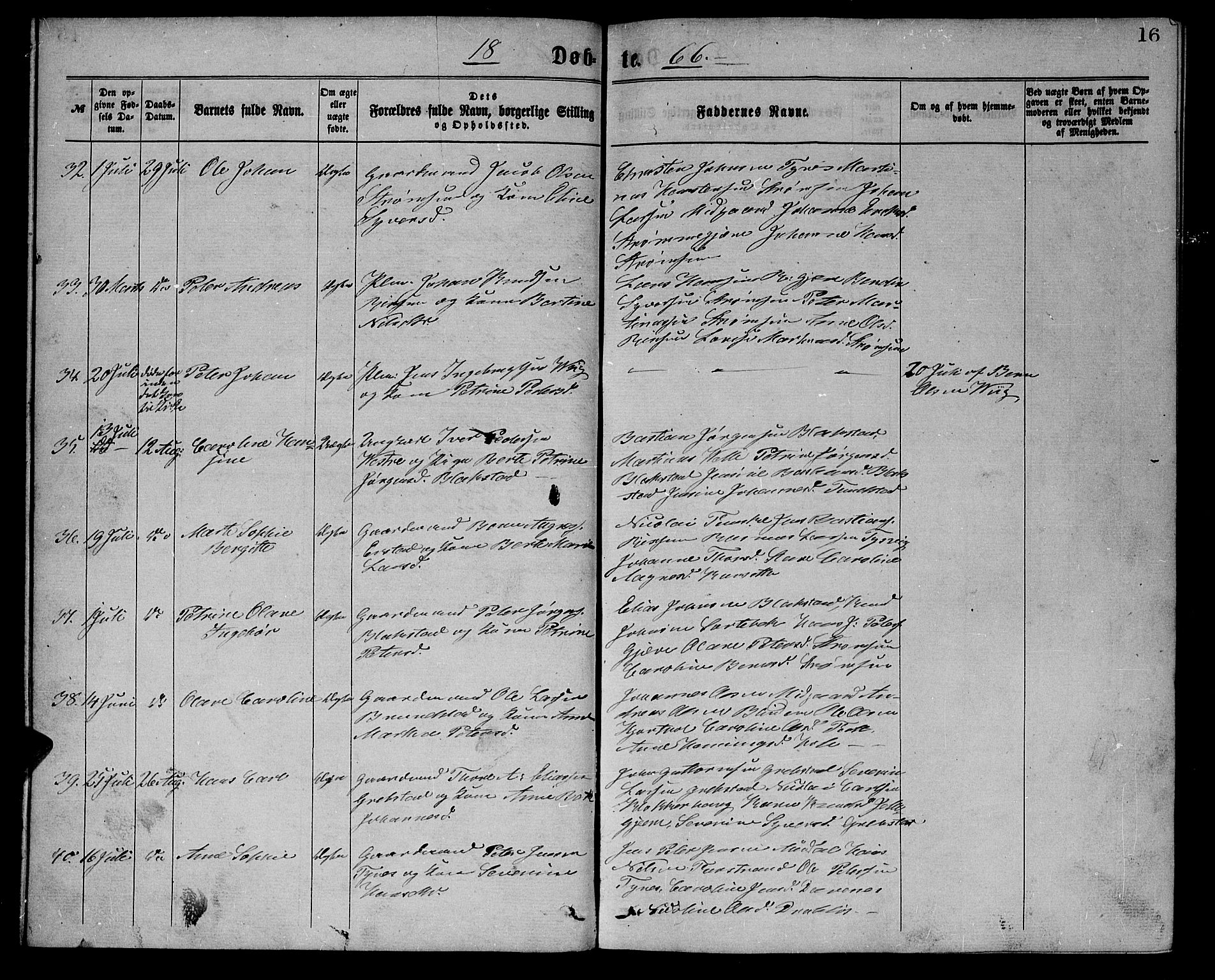 Ministerialprotokoller, klokkerbøker og fødselsregistre - Møre og Romsdal, AV/SAT-A-1454/523/L0338: Parish register (copy) no. 523C01, 1865-1877, p. 16