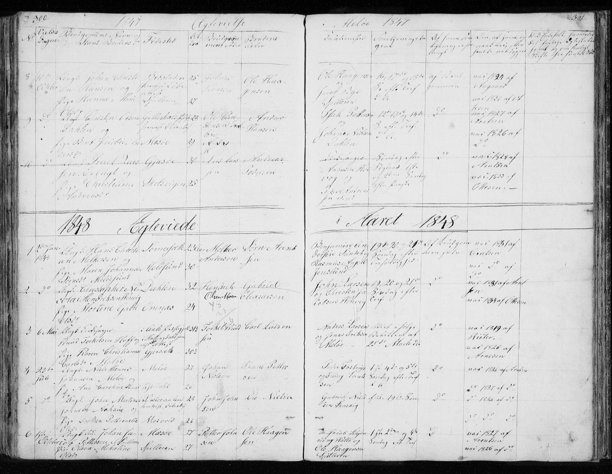 Ministerialprotokoller, klokkerbøker og fødselsregistre - Nordland, SAT/A-1459/843/L0632: Parish register (copy) no. 843C01, 1833-1853, p. 300-301