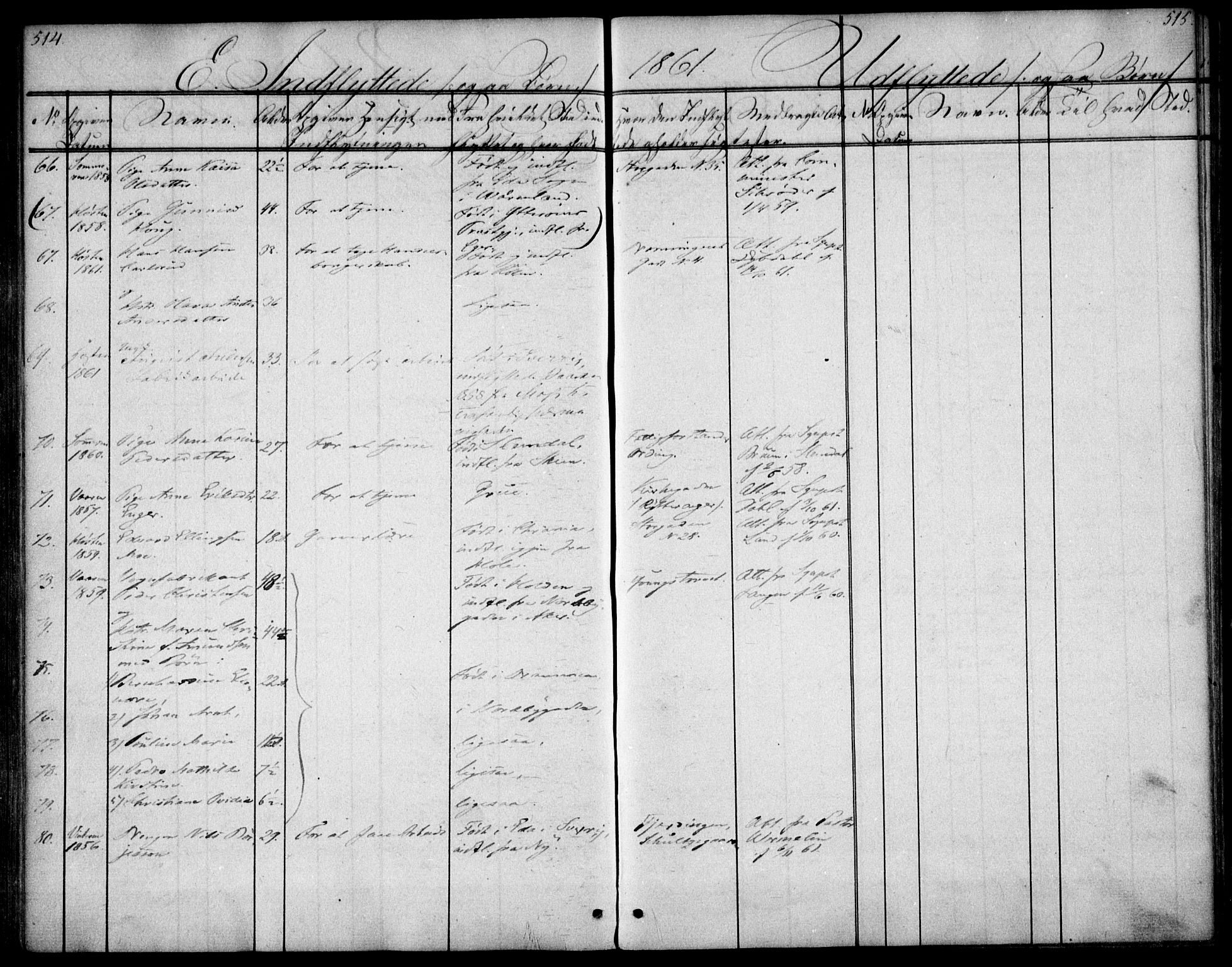 Oslo domkirke Kirkebøker, SAO/A-10752/F/Fa/L0028: Parish register (official) no. 28, 1840-1876, p. 514-515