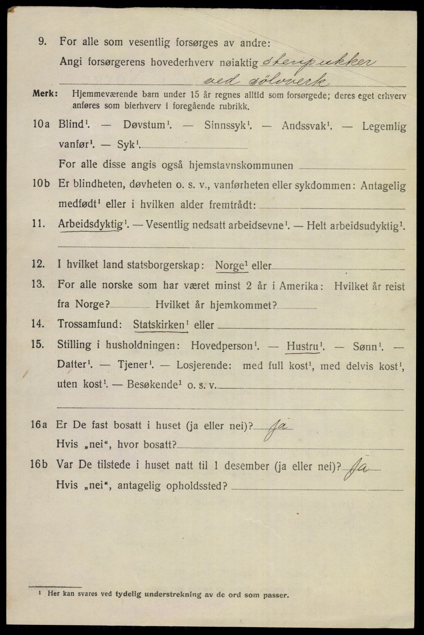 SAKO, 1920 census for Kongsberg, 1920, p. 12473