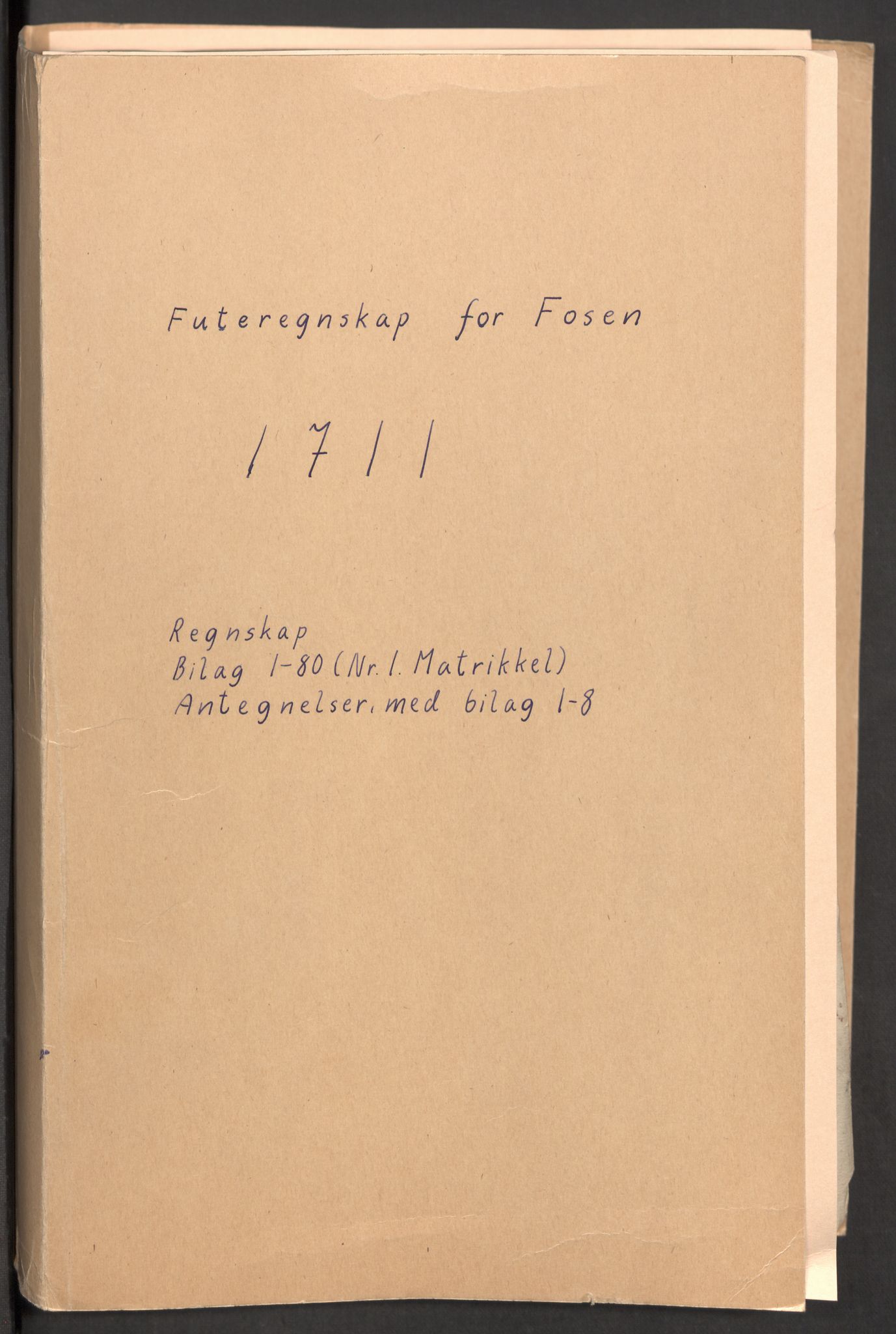 Rentekammeret inntil 1814, Reviderte regnskaper, Fogderegnskap, RA/EA-4092/R57/L3860: Fogderegnskap Fosen, 1711, p. 2