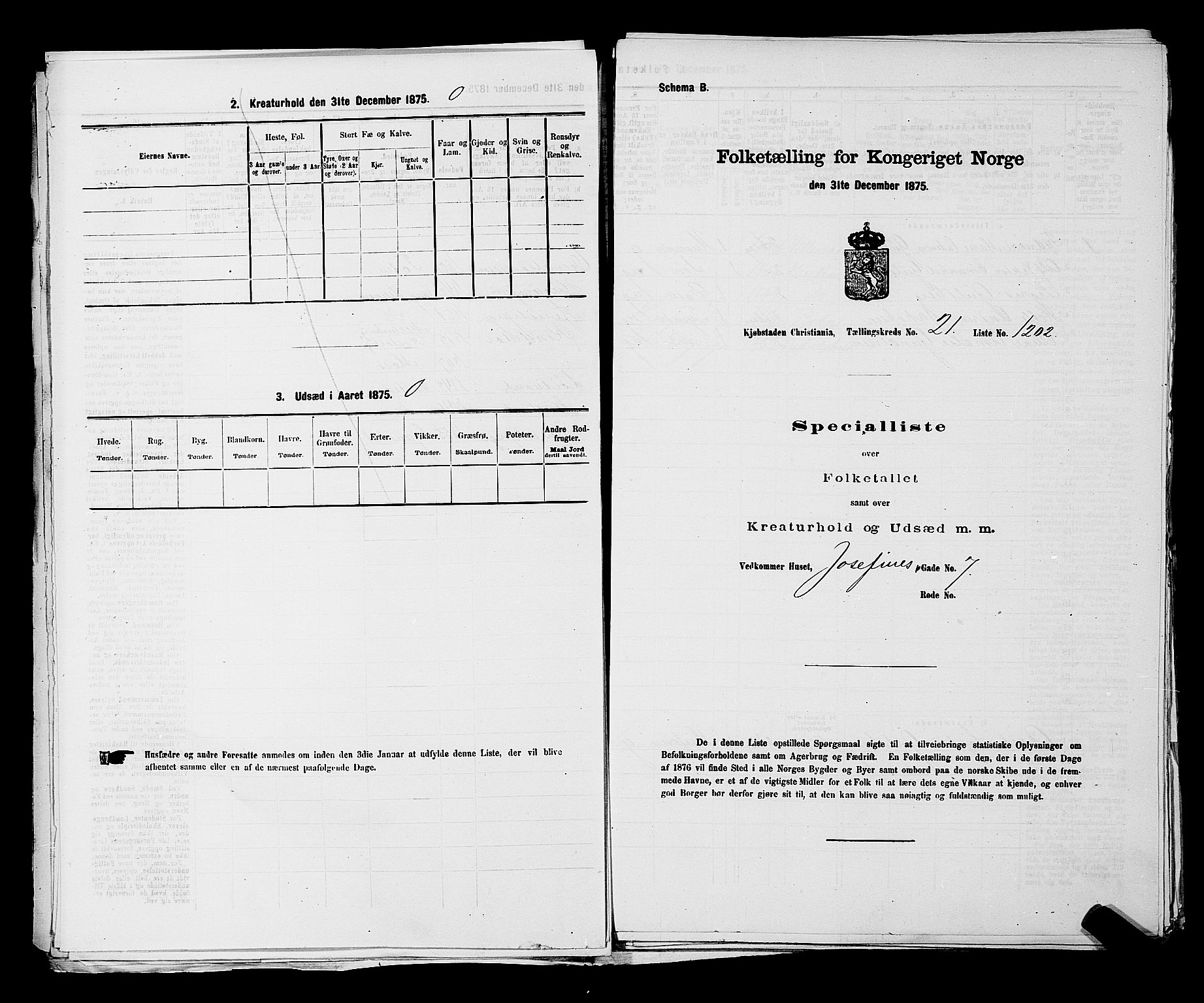 RA, 1875 census for 0301 Kristiania, 1875, p. 3746