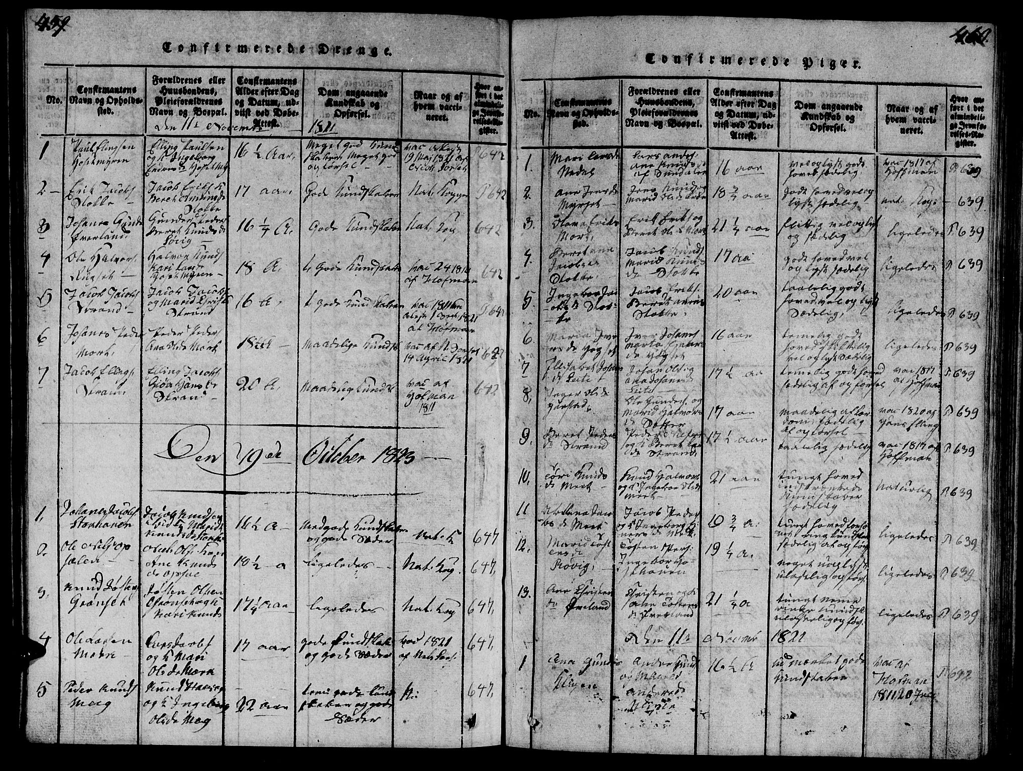 Ministerialprotokoller, klokkerbøker og fødselsregistre - Møre og Romsdal, AV/SAT-A-1454/568/L0811: Parish register (copy) no. 568C01, 1819-1828, p. 459-460